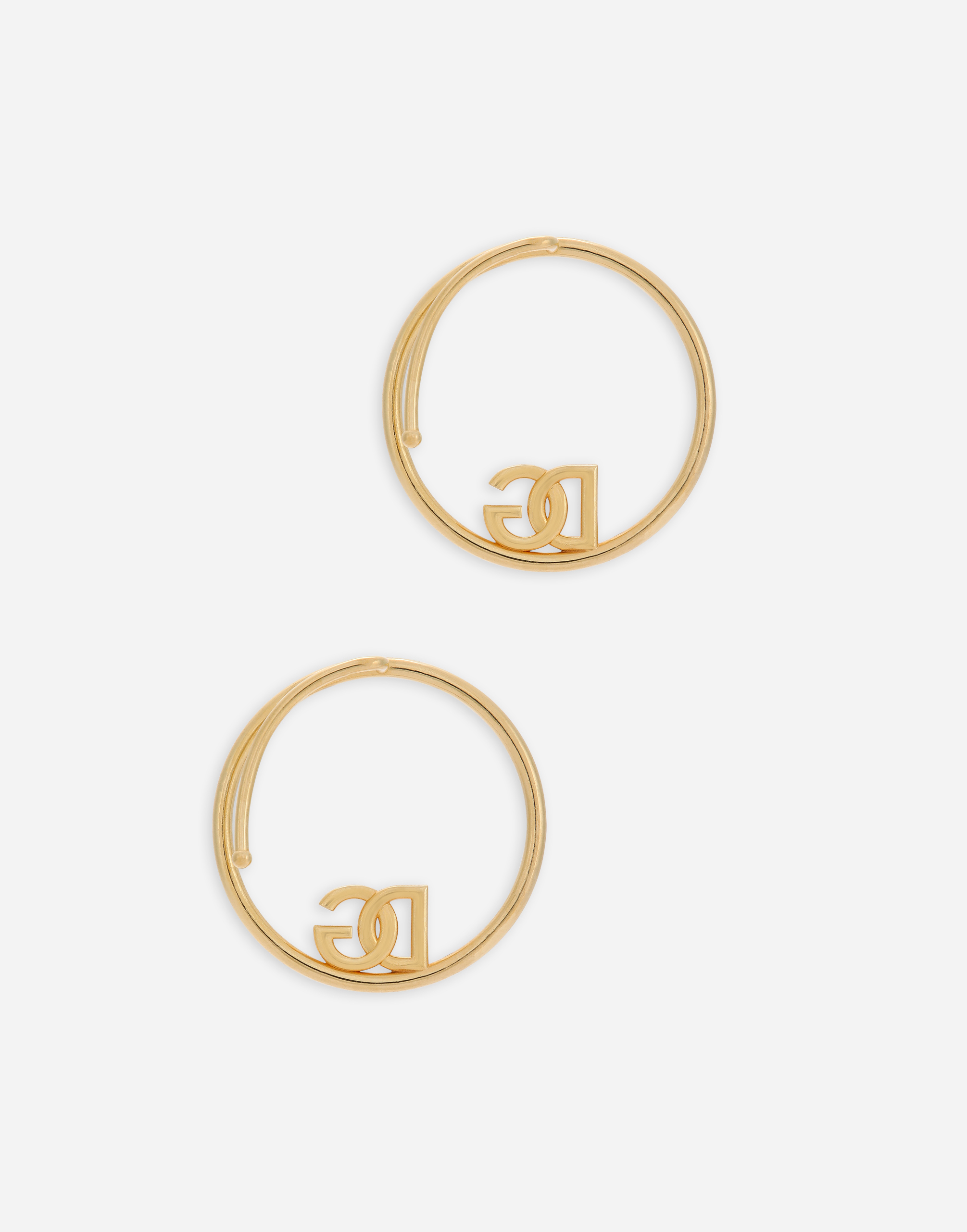 Shop Dolce & Gabbana Ear Cuff Earrings With Dg Logo And Rhinestones In Gold