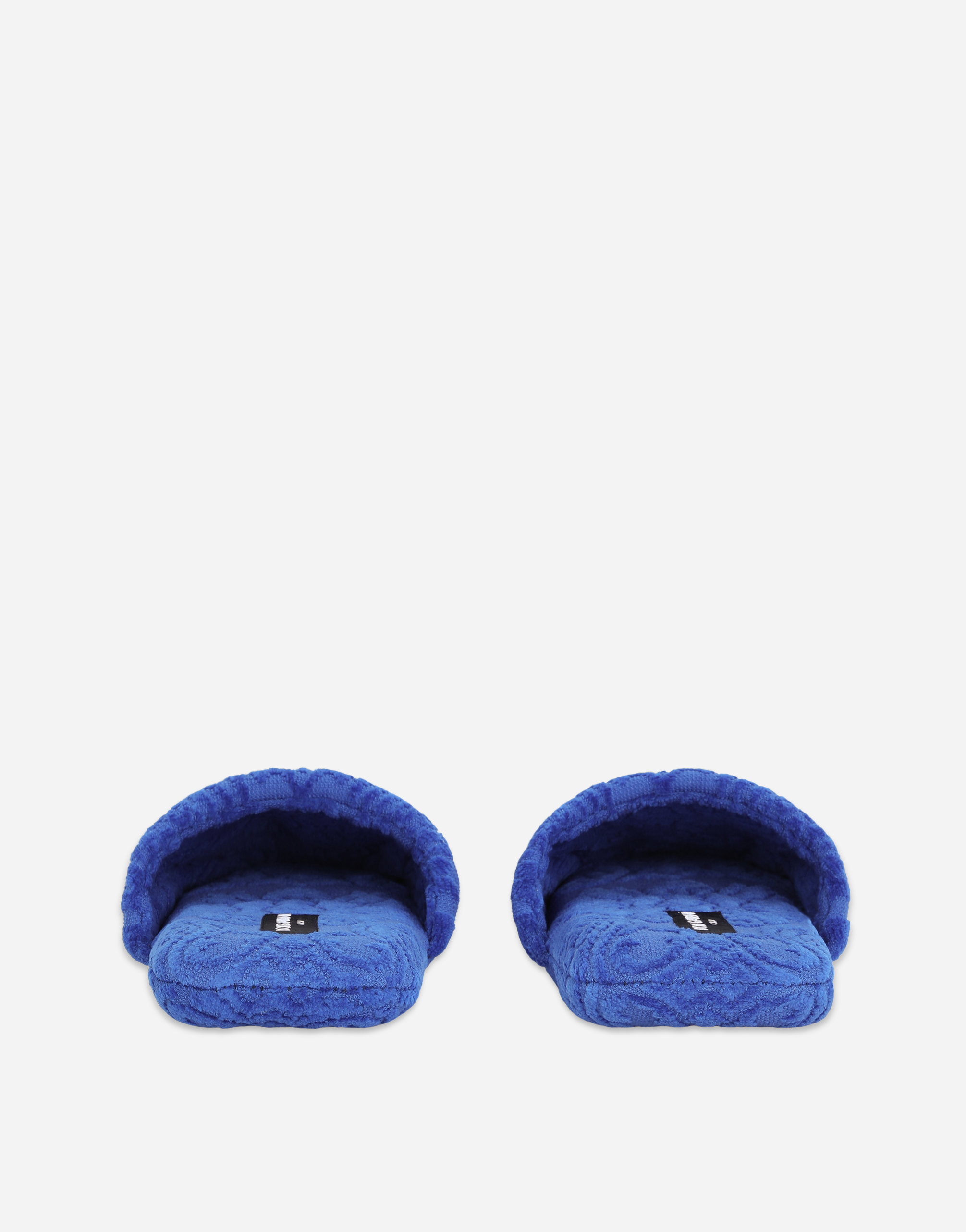 Dolce & Gabbana Jacquard Cotton Terry Slippers In Multicolor