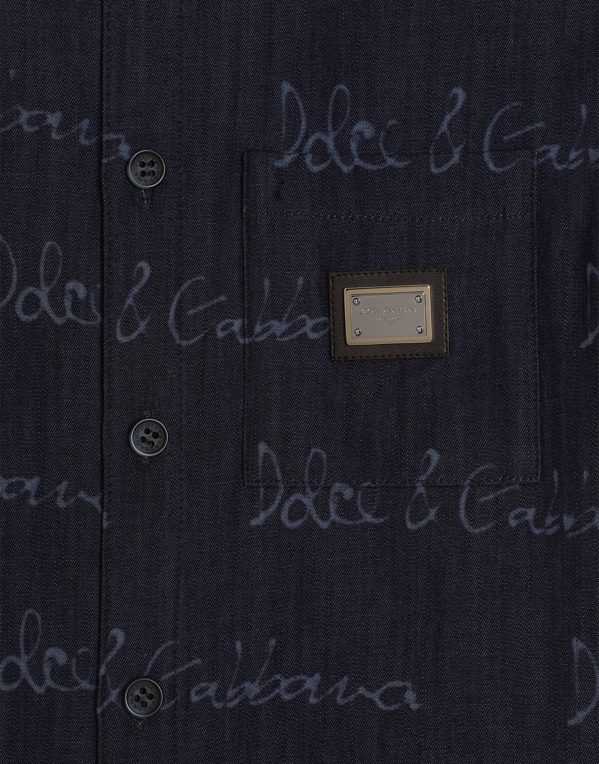 Denim shirt with Dolce&Gabbana logo