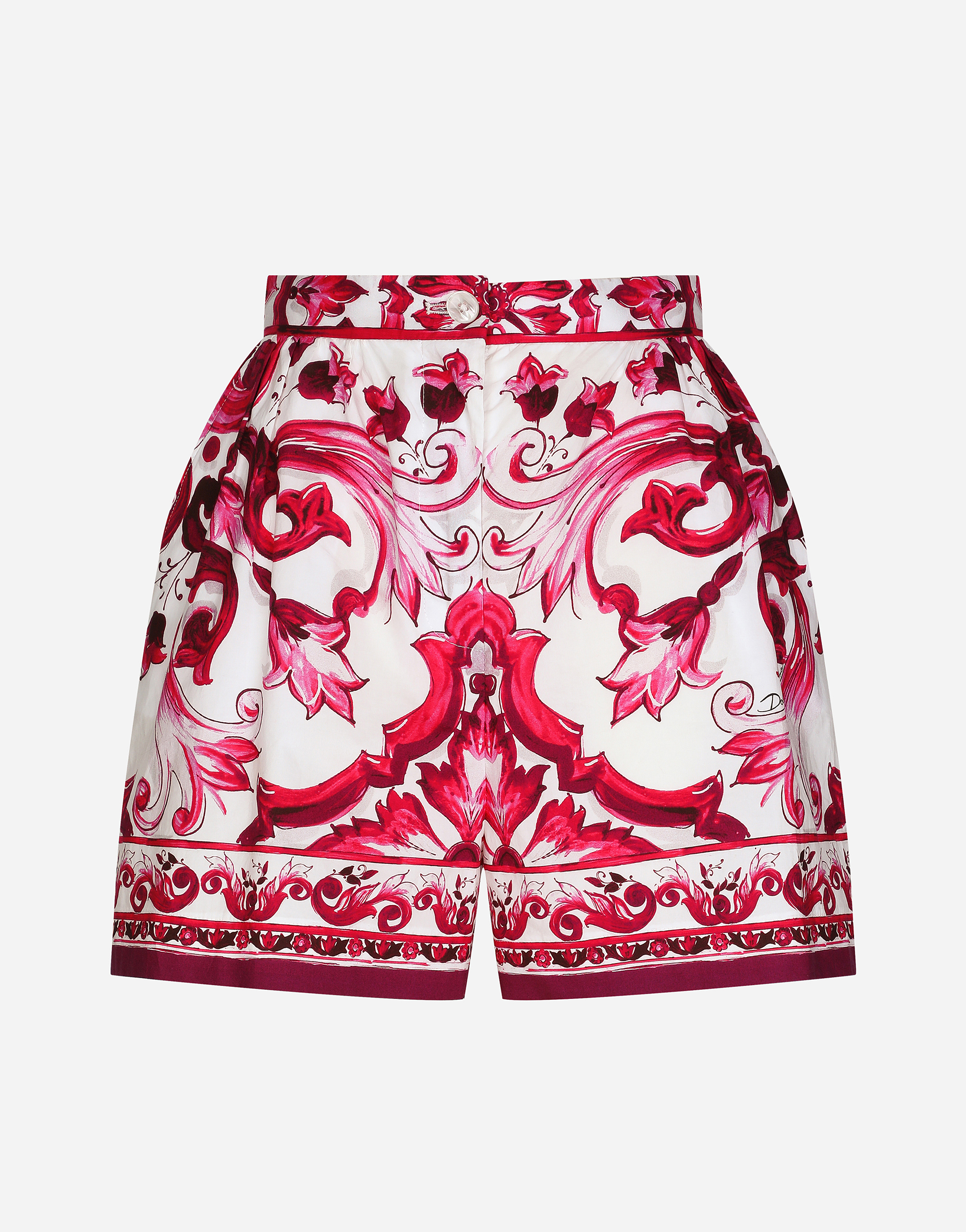 Dolce & Gabbana Carretto Print Cotton Mini Shorts In Multicolor