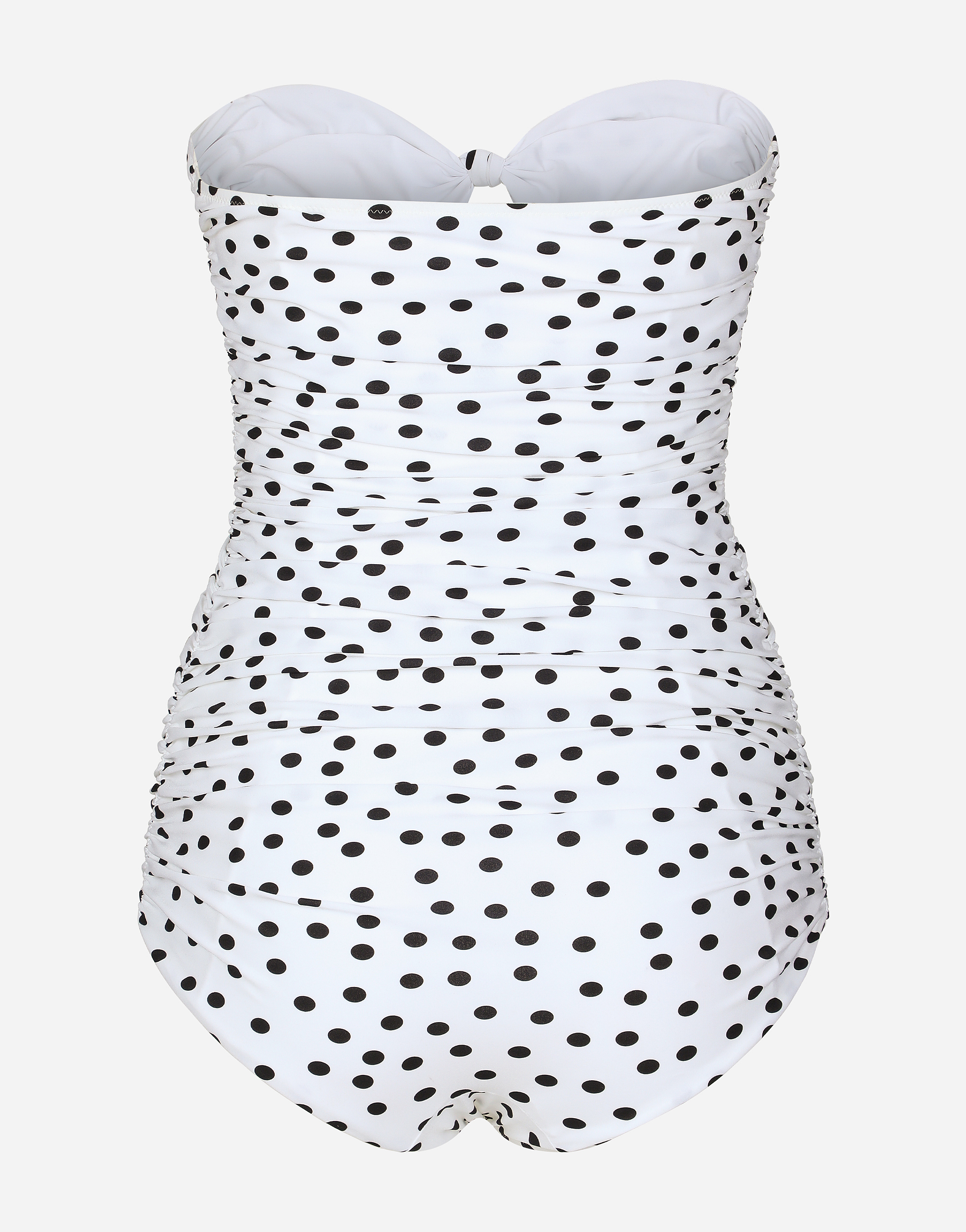 Dolce & Gabbana Polka-dot Strapless One-piece Swimsuit In プリ