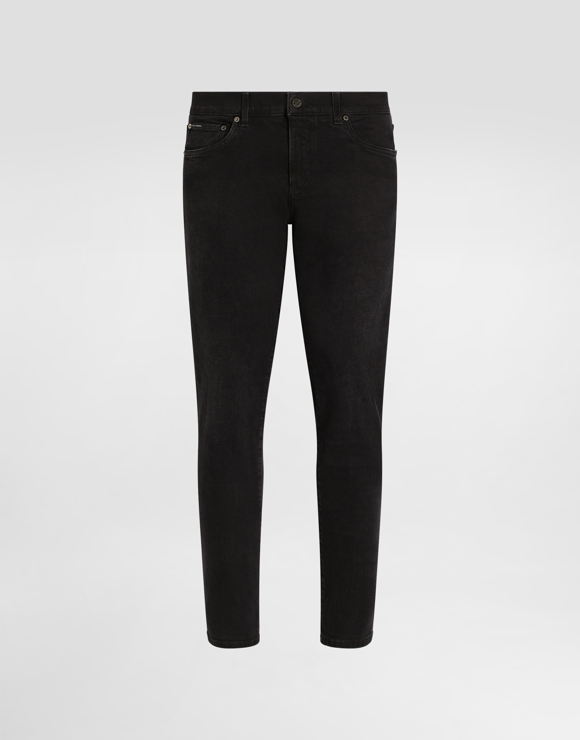 Gray wash slim-fit stretch jeans in Multicolor for Men