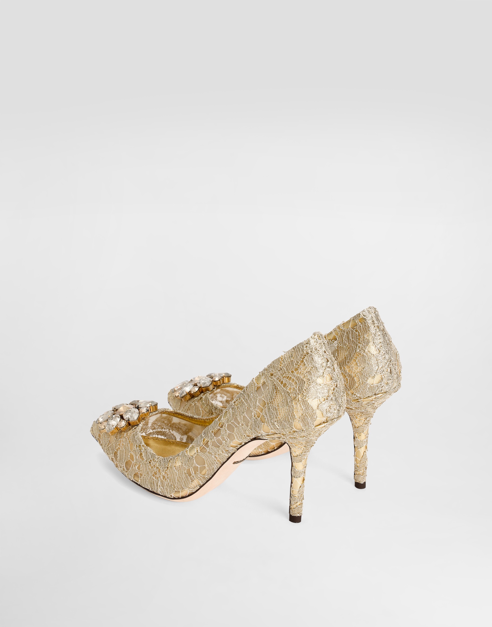  Dolce & Gabbana Dolce & Gabbana Lurex Lace Rainbow Pumps With Brooch Detailing - Woman Pumps And Slingback Gold 36.5 