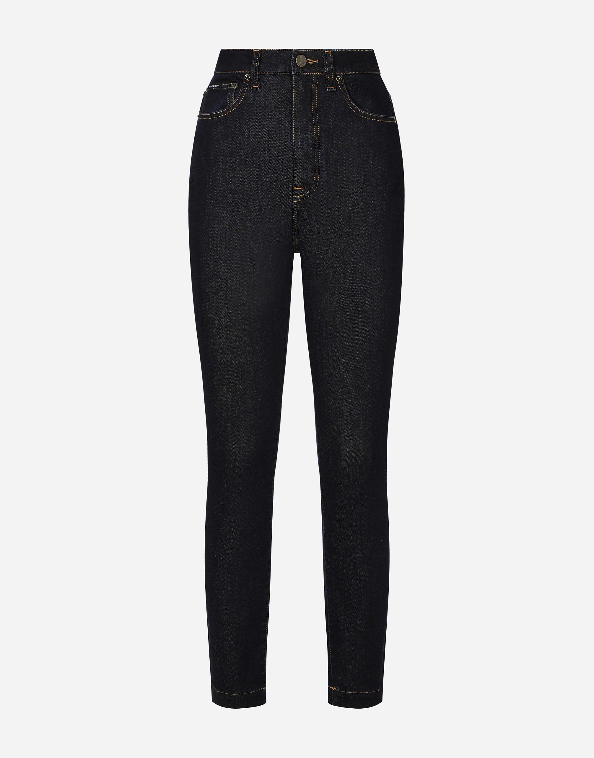 Dolce & Gabbana Deep Blue Stretch Denim Grace Jeans In Blue