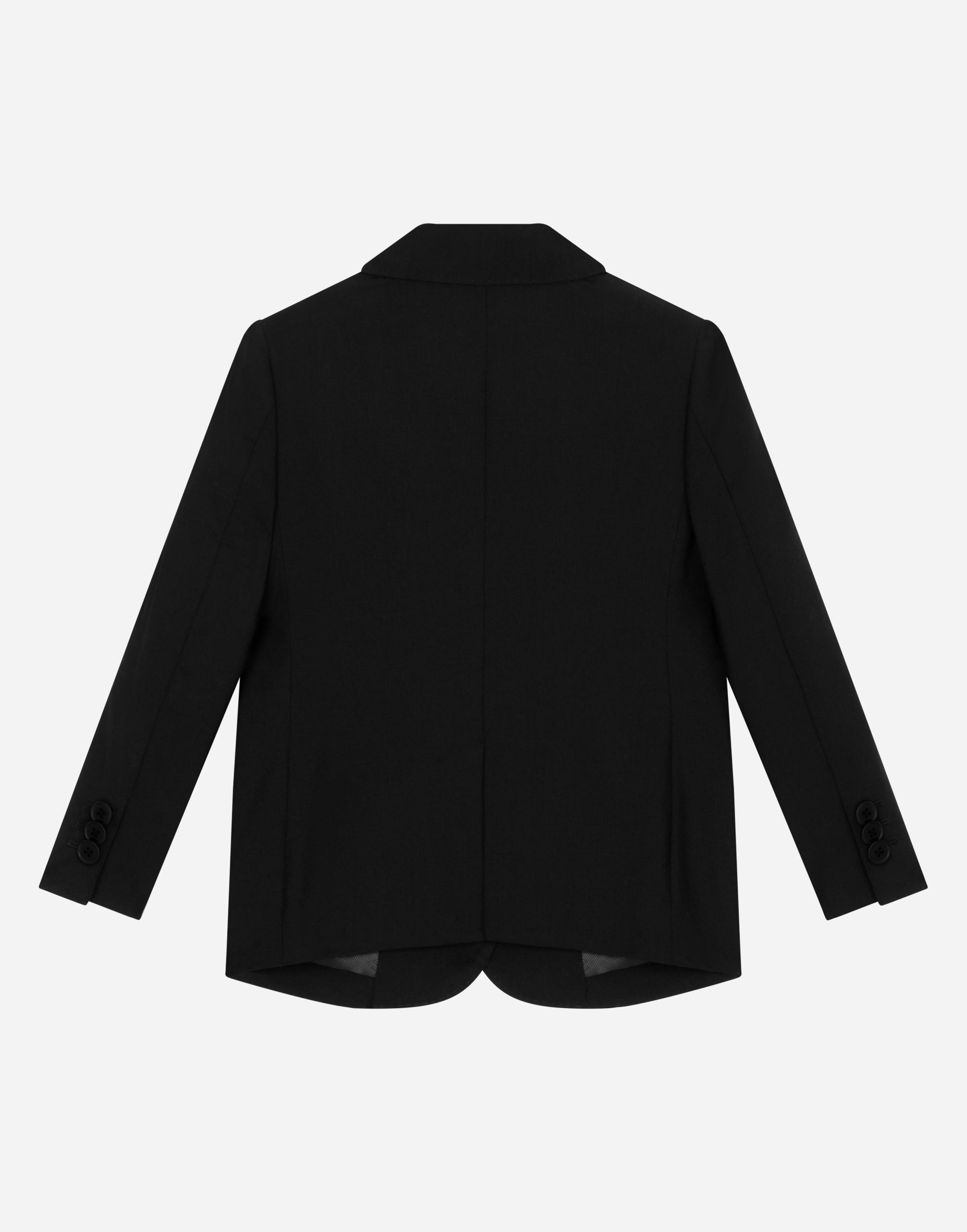Dolce & Gabbana Single-breasted Woolen Jacket In Black