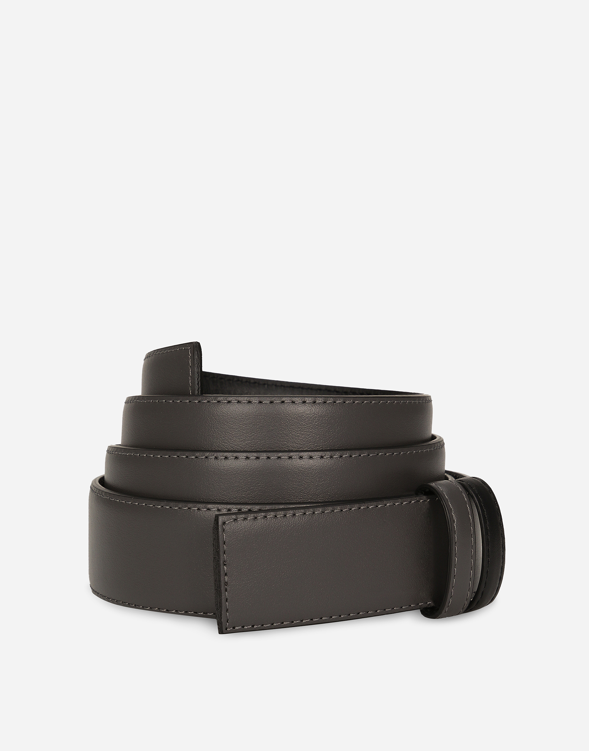 Dolce & Gabbana Reversible Calfskin Belt Strap In グレー