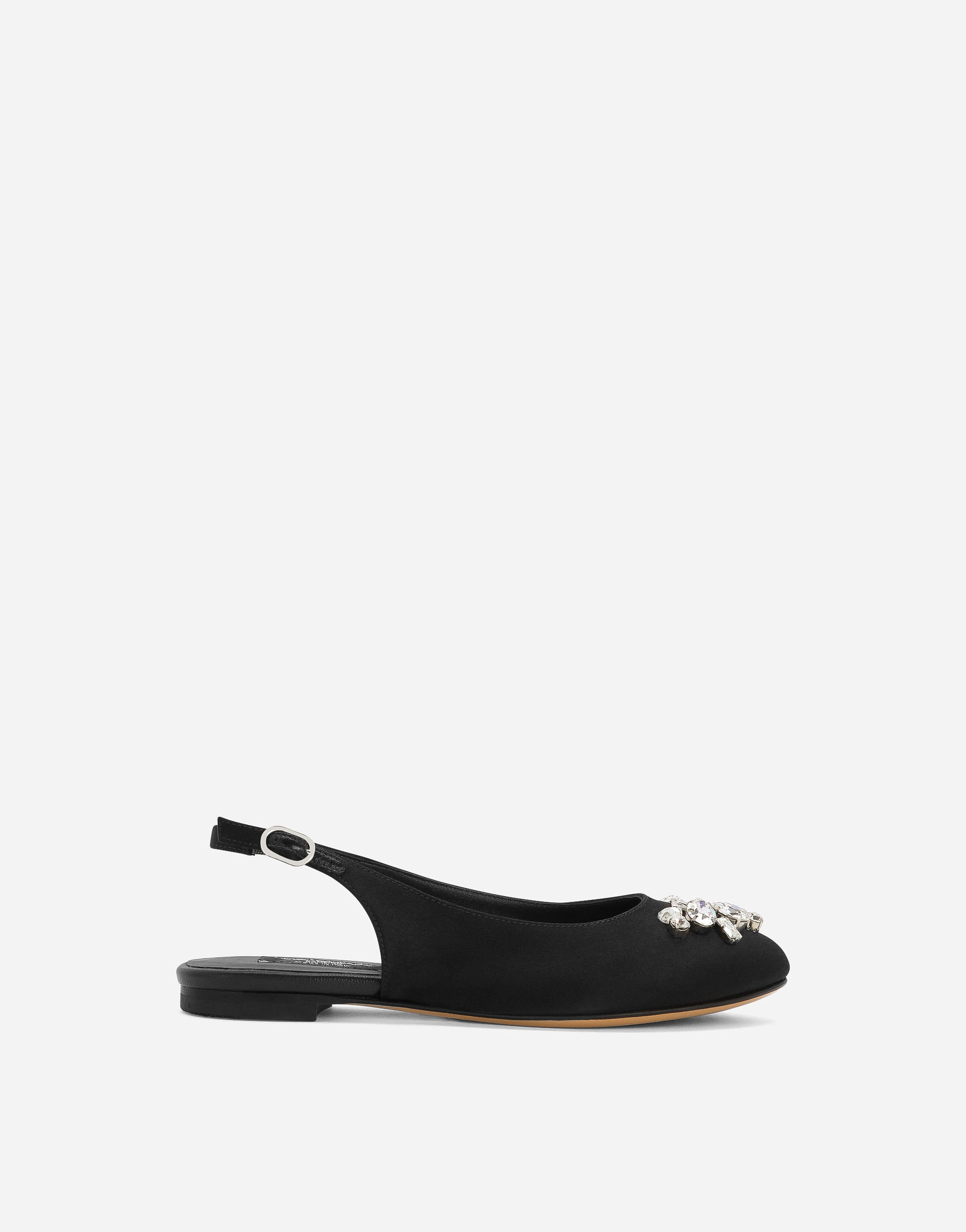 Dolce & Gabbana Satin Slingbacks In Black