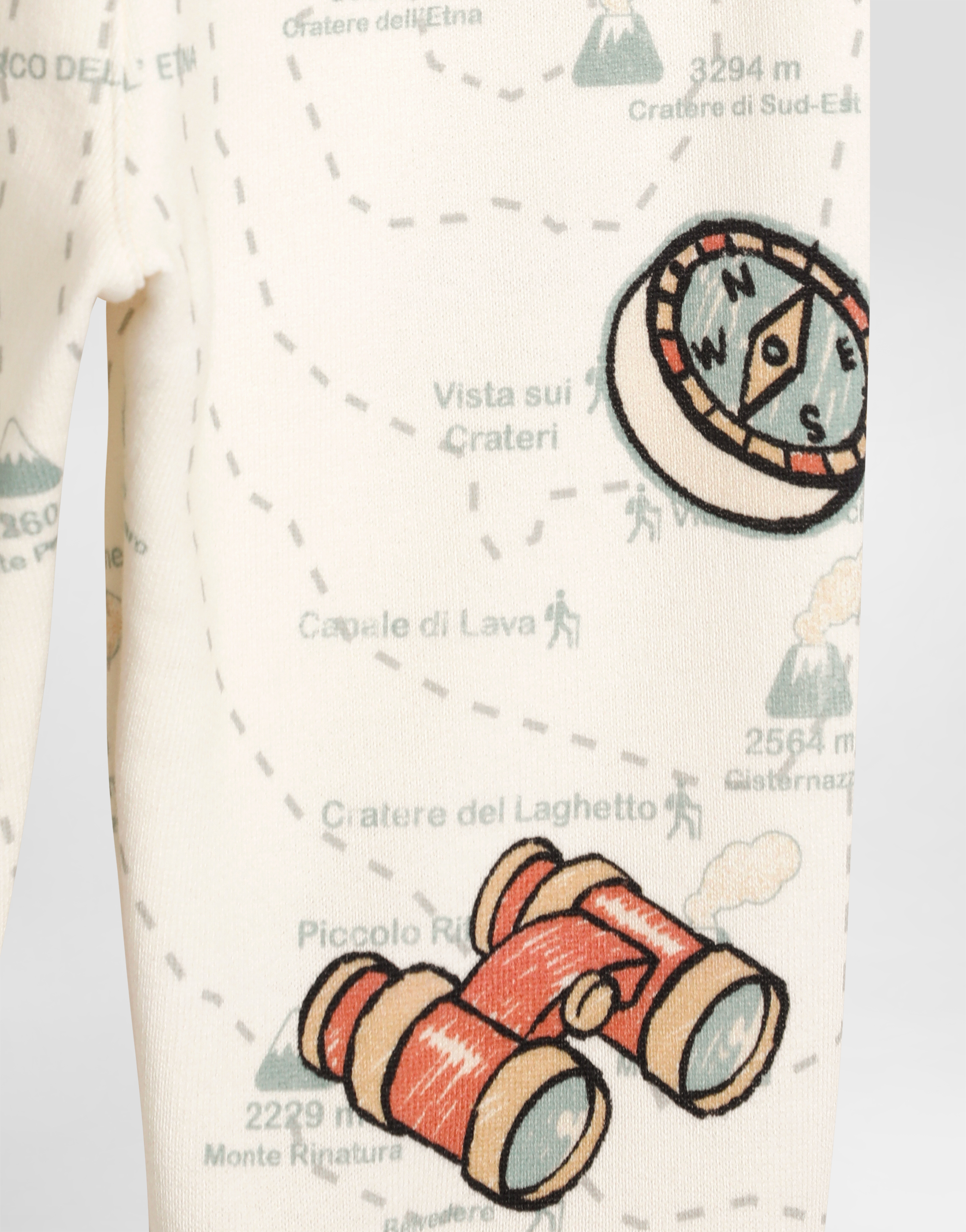 Oversized fleece trousers with map print