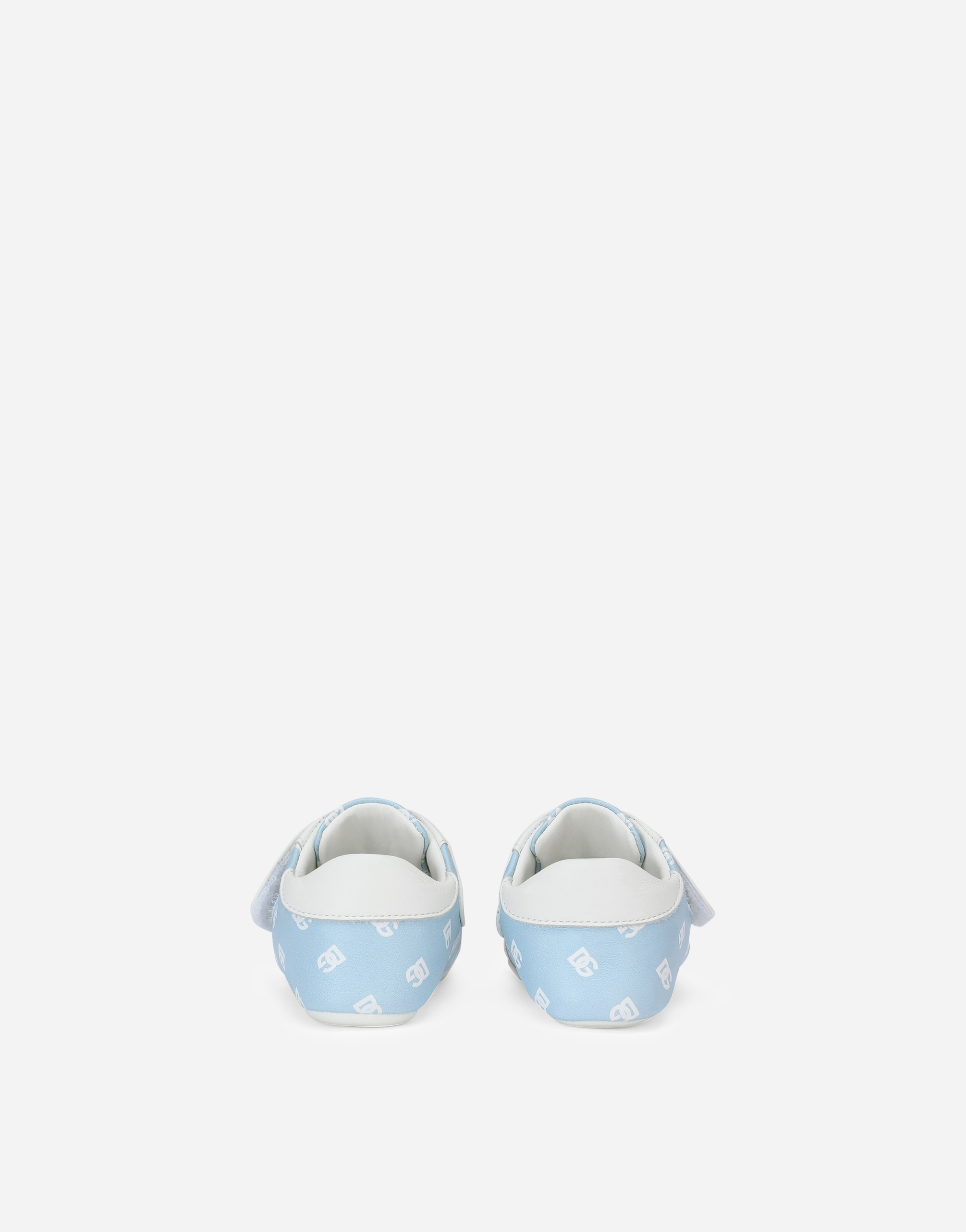  Dolce & Gabbana Dolce & Gabbana Nappa Leather Newborn Sneakers With Dg-logo Print - Man Newborn Boys' Shoes (16-20) Azure 18 