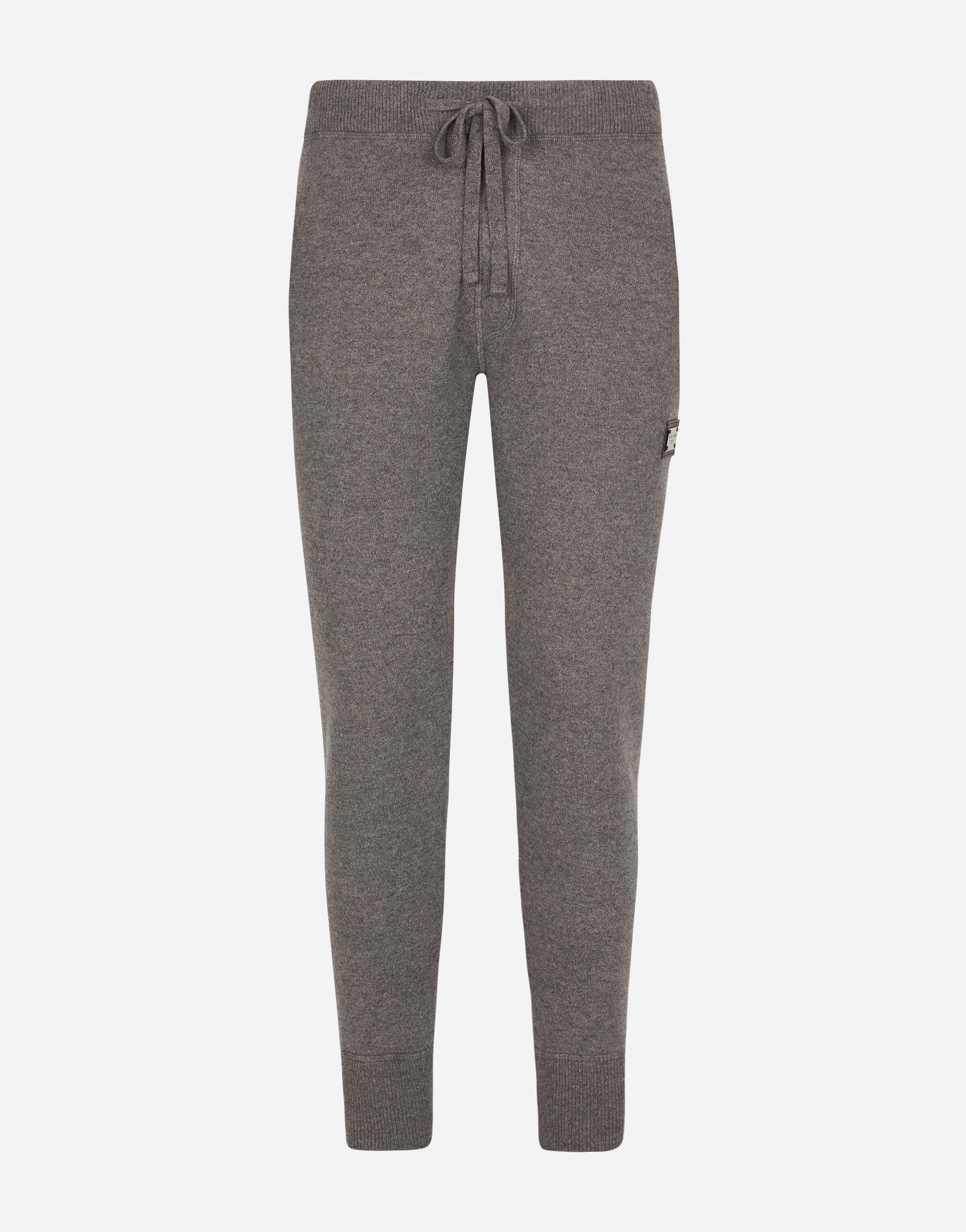 Dolce & Gabbana Wool And Cashmere Knit Jogging Pants In Grey