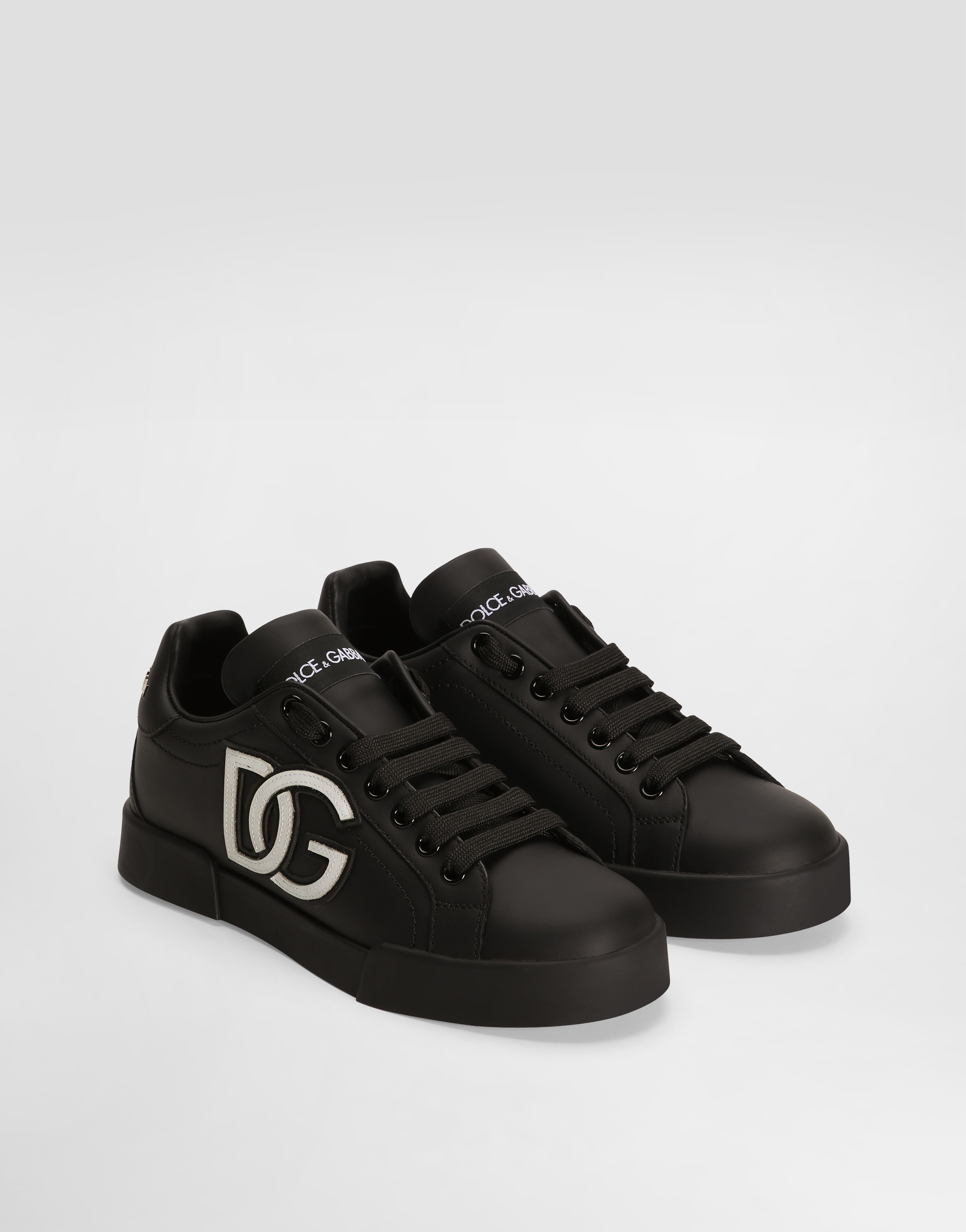Calfskin Portofino sneakers with DG logo