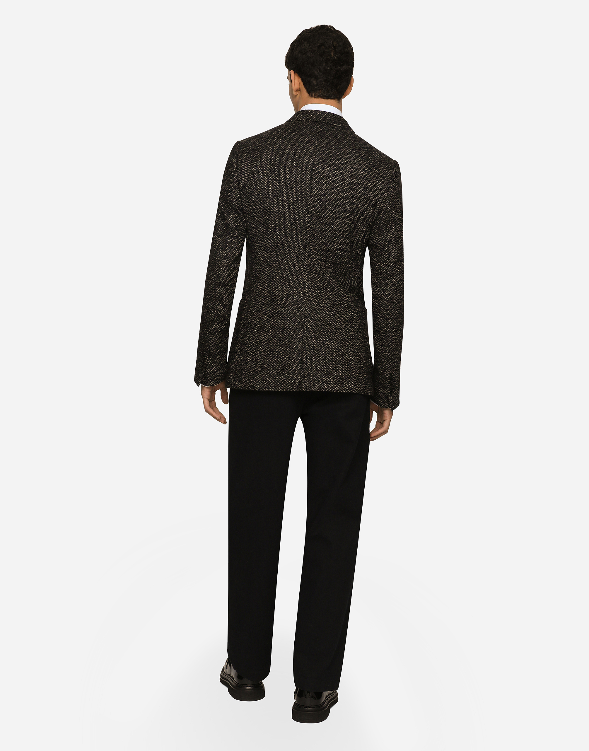 DOLCE & GABBANA STRETCH ALPACA AND WOOL TWEED SINGLE-BREASTED JACKET