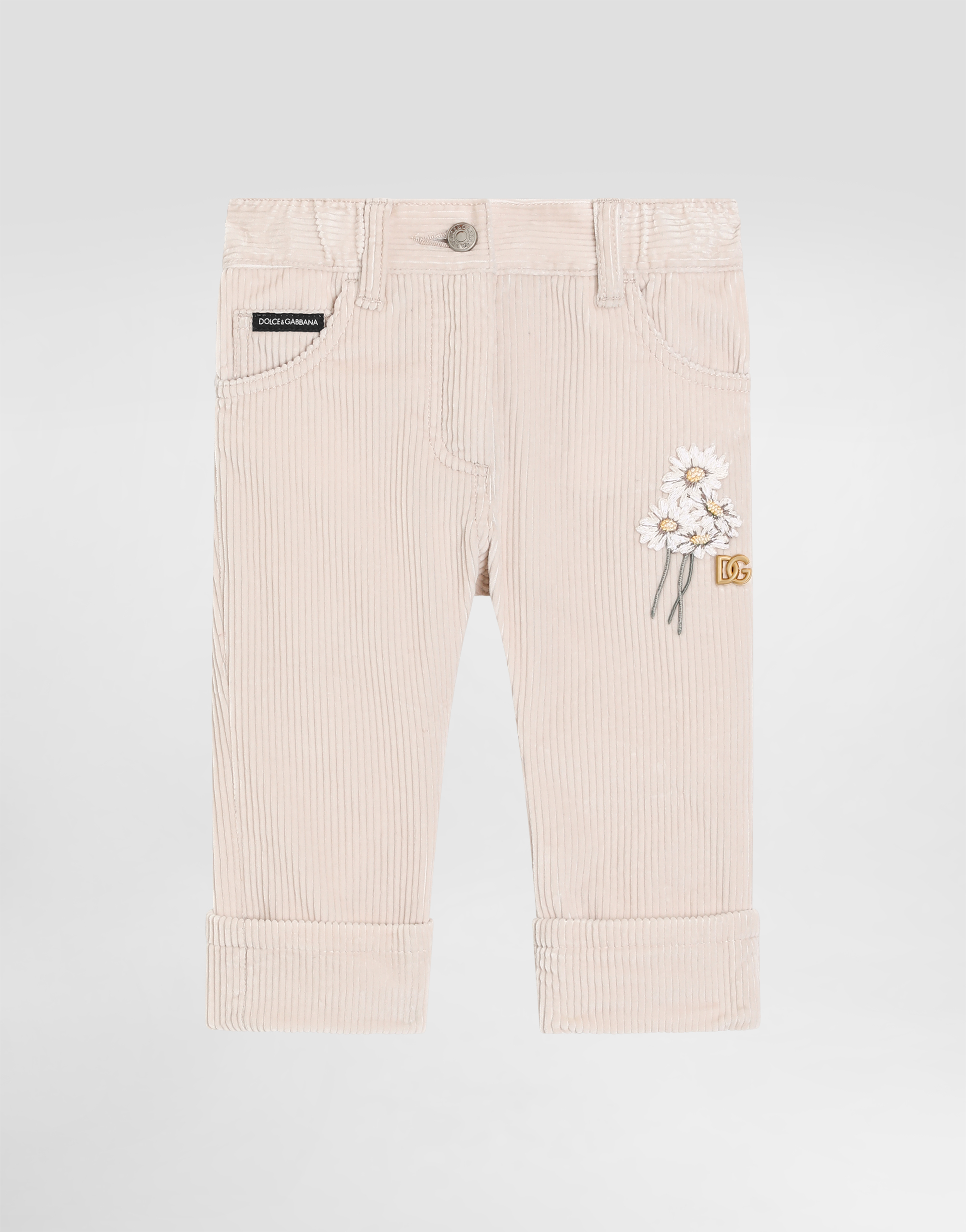5-pocket striped cotton trousers