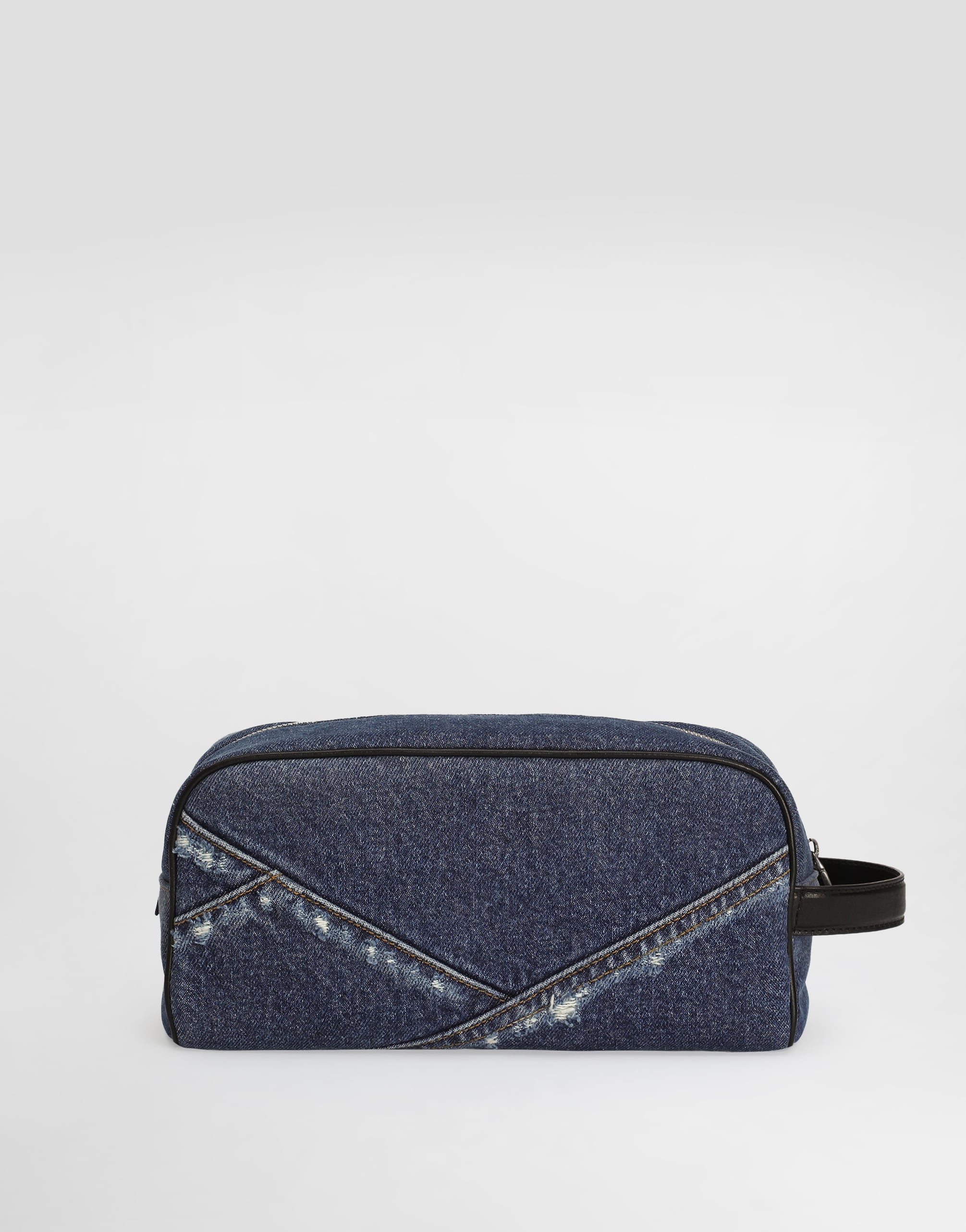  Dolce & Gabbana Dolce & Gabbana Denim Patchwork Necessaire - Man Briefcase And Clutches Blue Onesize 
