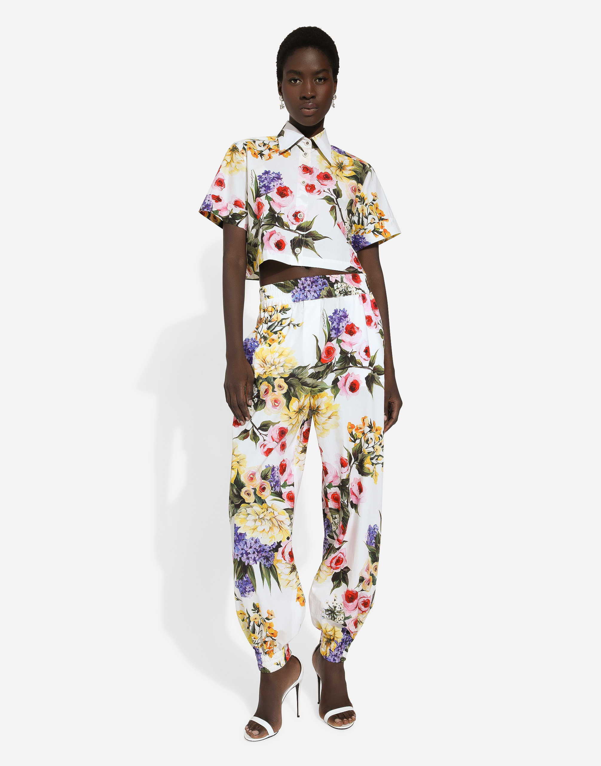 Shop Dolce & Gabbana Short Cotton Shirt With Garden Print