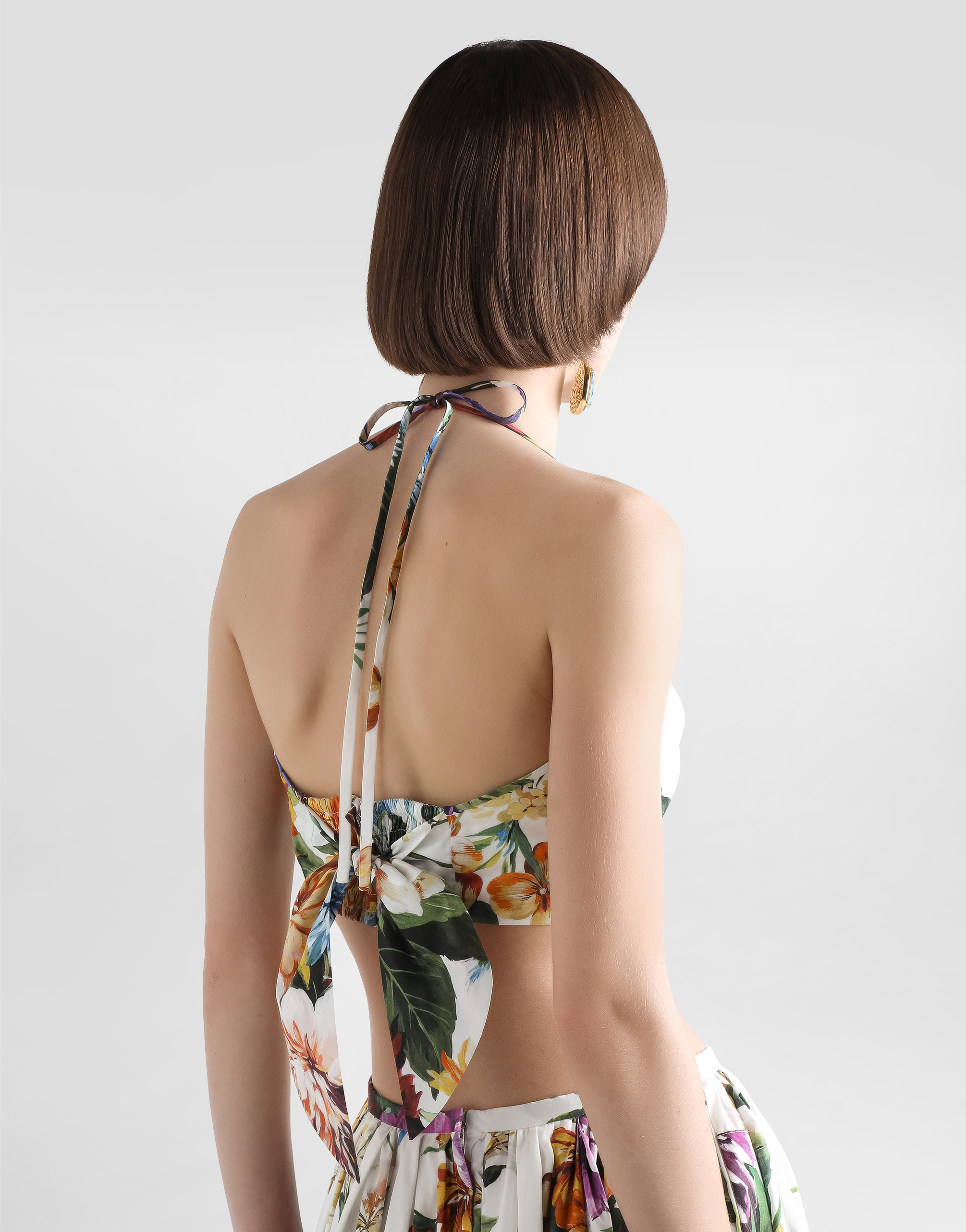 Dolce & Gabbana Floral-print Cotton Top In Multi