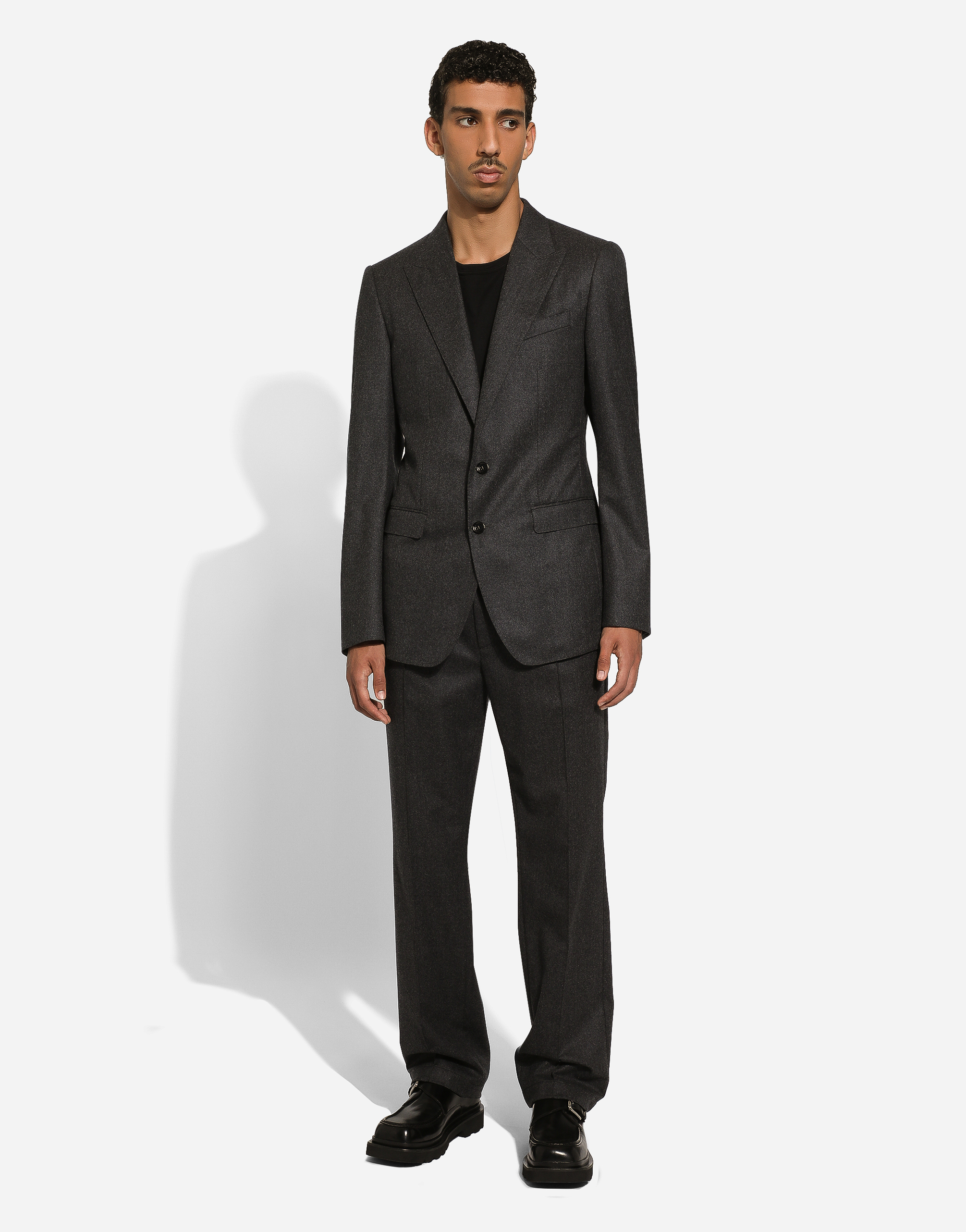 Dolce & Gabbana Straight Leg Trousers Crease Detailing Pockets In Grey