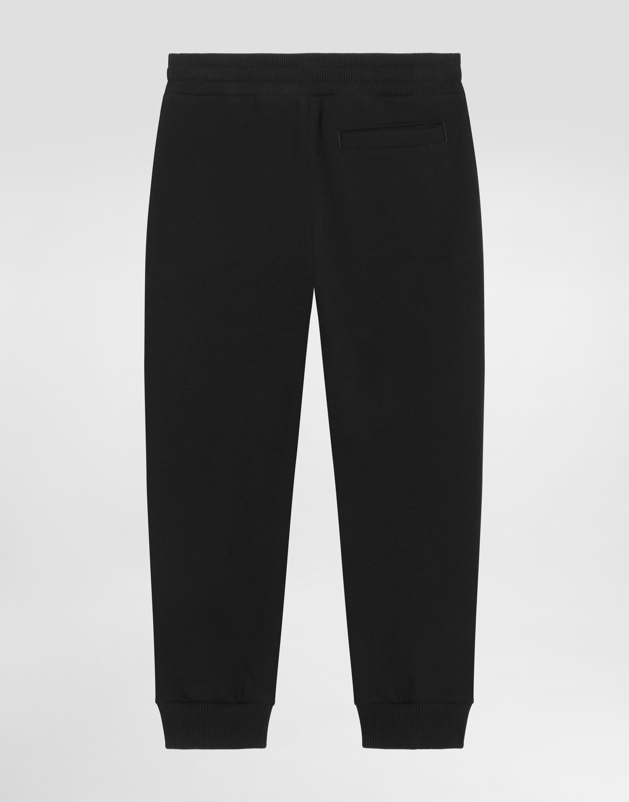  Dolce & Gabbana Dolce & Gabbana Fleece Trousers With Dg Majolica-print Embossed Logo - Man Trousers And Shorts Black 12 Years 
