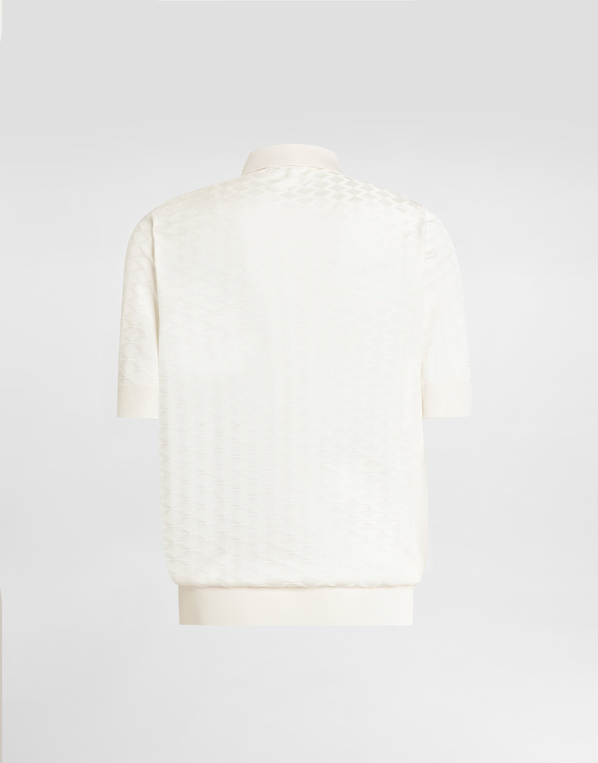  Dolce & Gabbana Micro-dot Stitch Silk Polo Shirt - Mann Strickwaren Wei� 46 