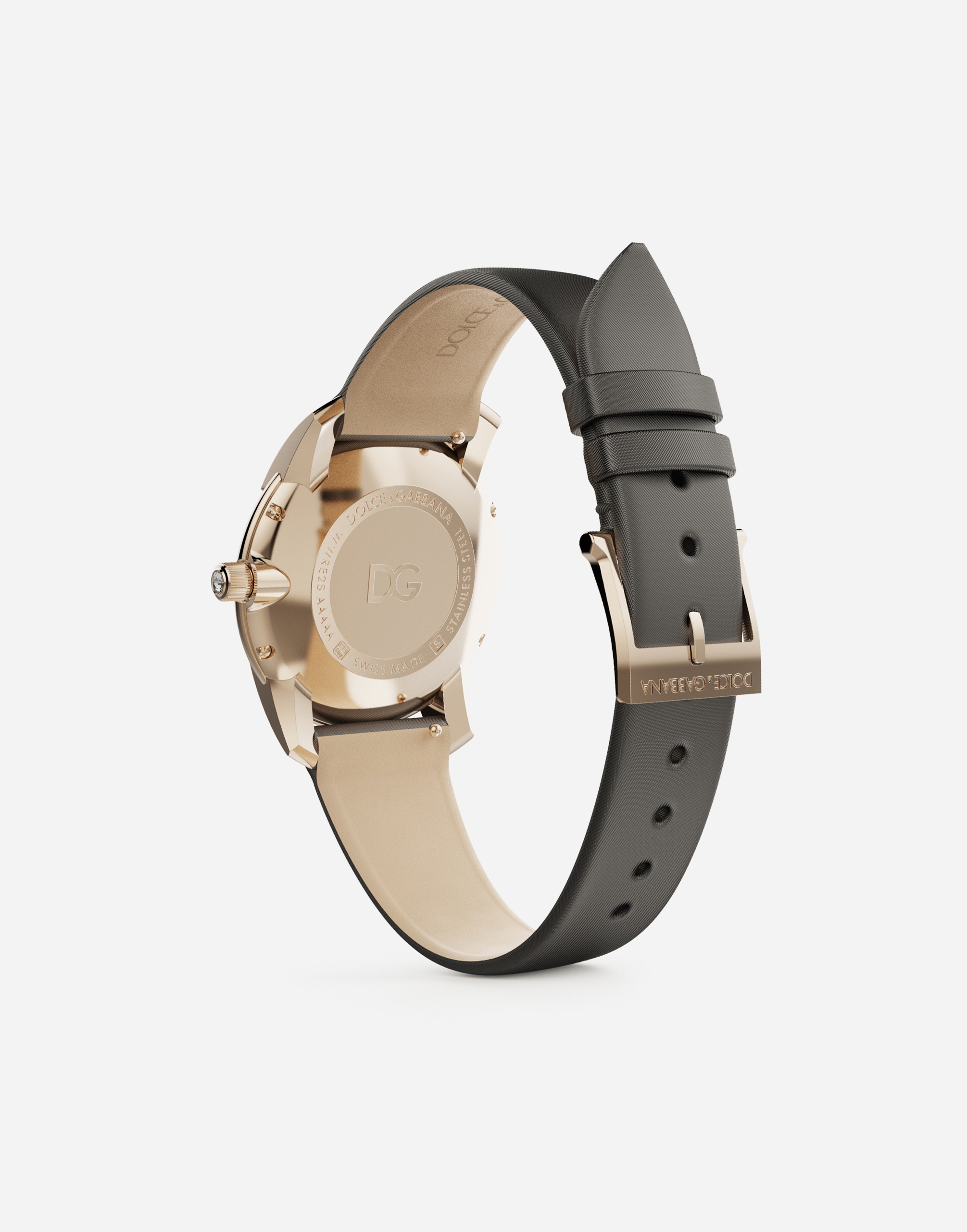 DOLCE & GABBANA DG7 BAROCCO WATCH WITH GREY SATIN STRAP