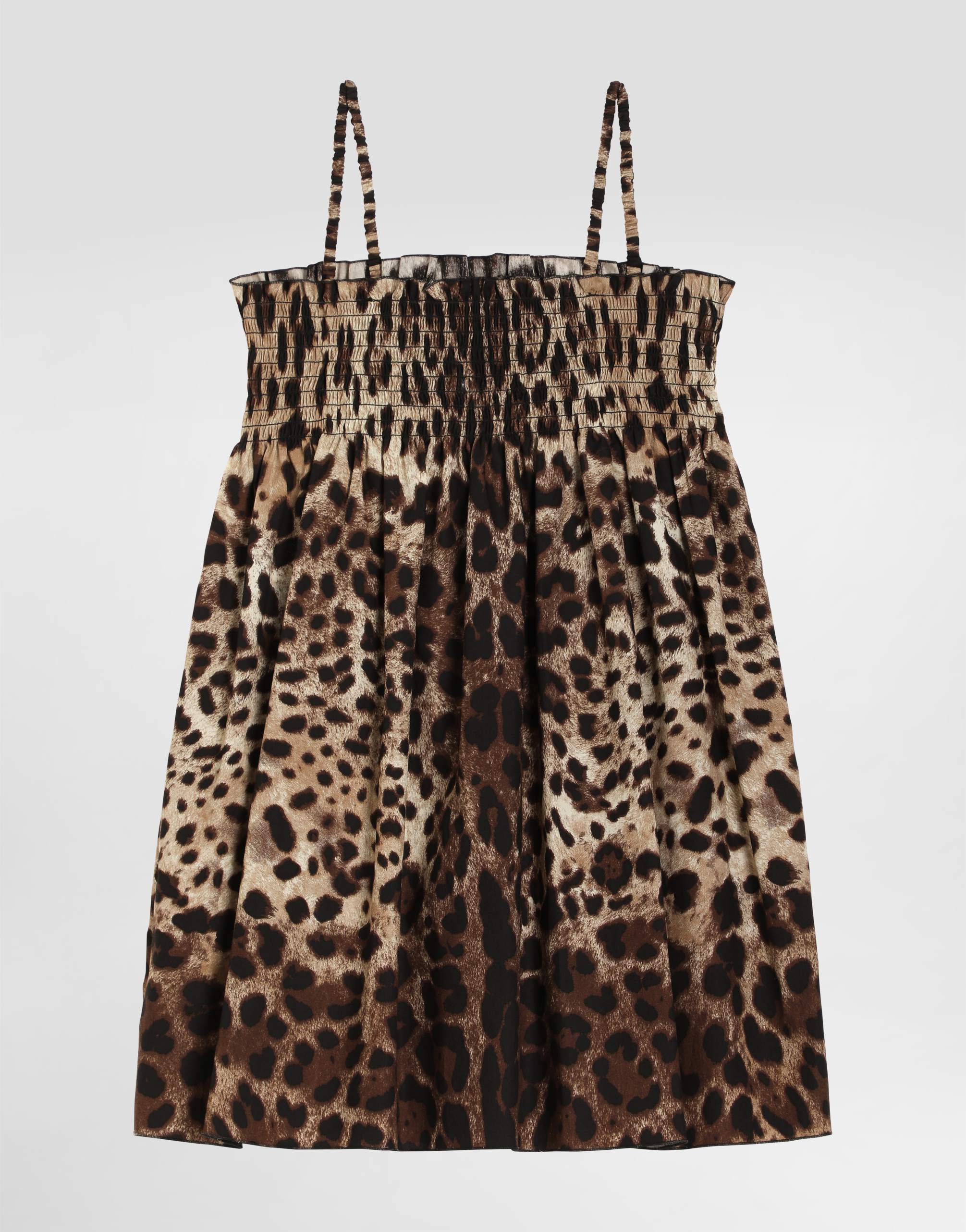 Dolce & Gabbana Leopard-print Poplin Dress In Animal Print