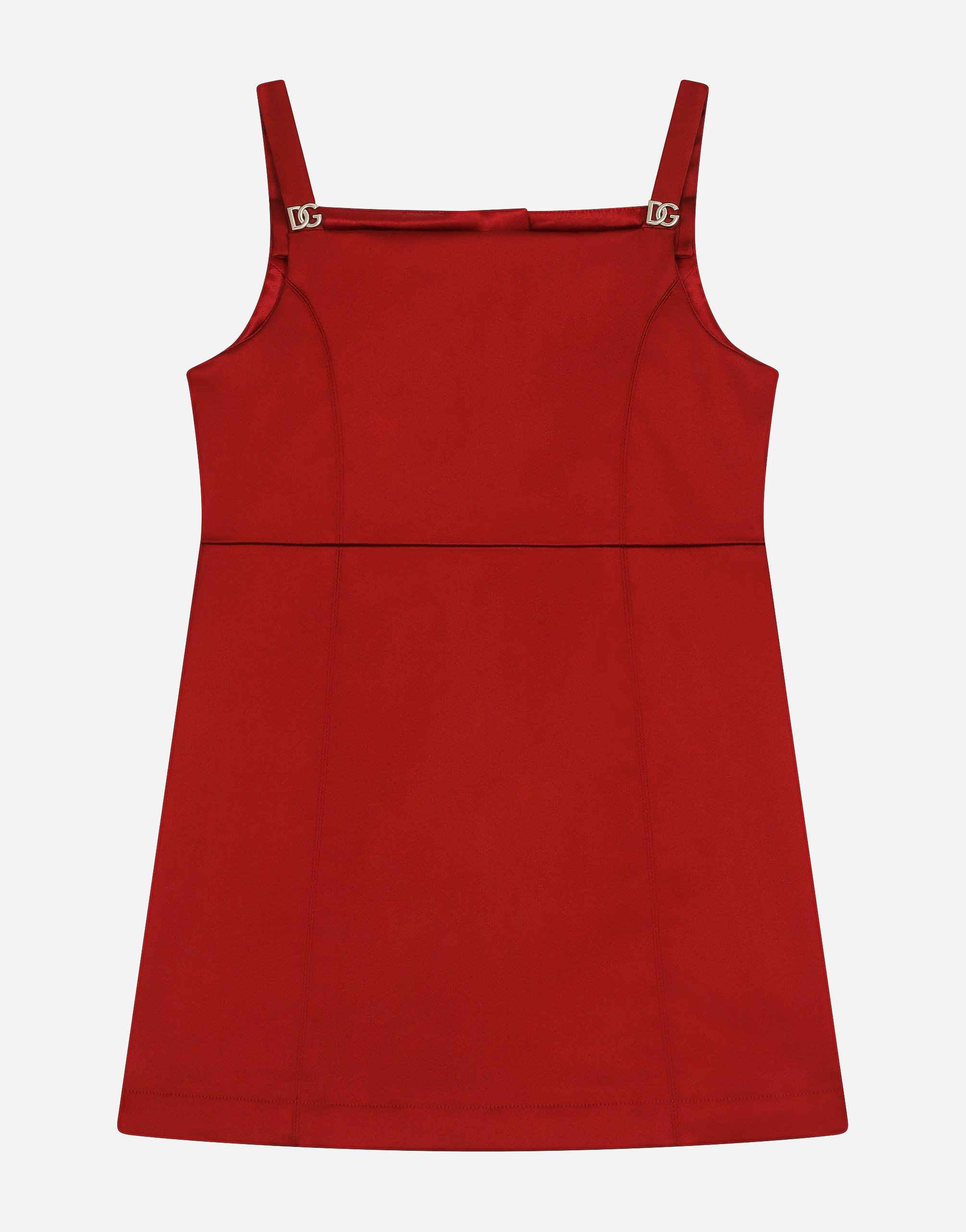 Dolce & Gabbana Sleeveless Satin Dress In Red