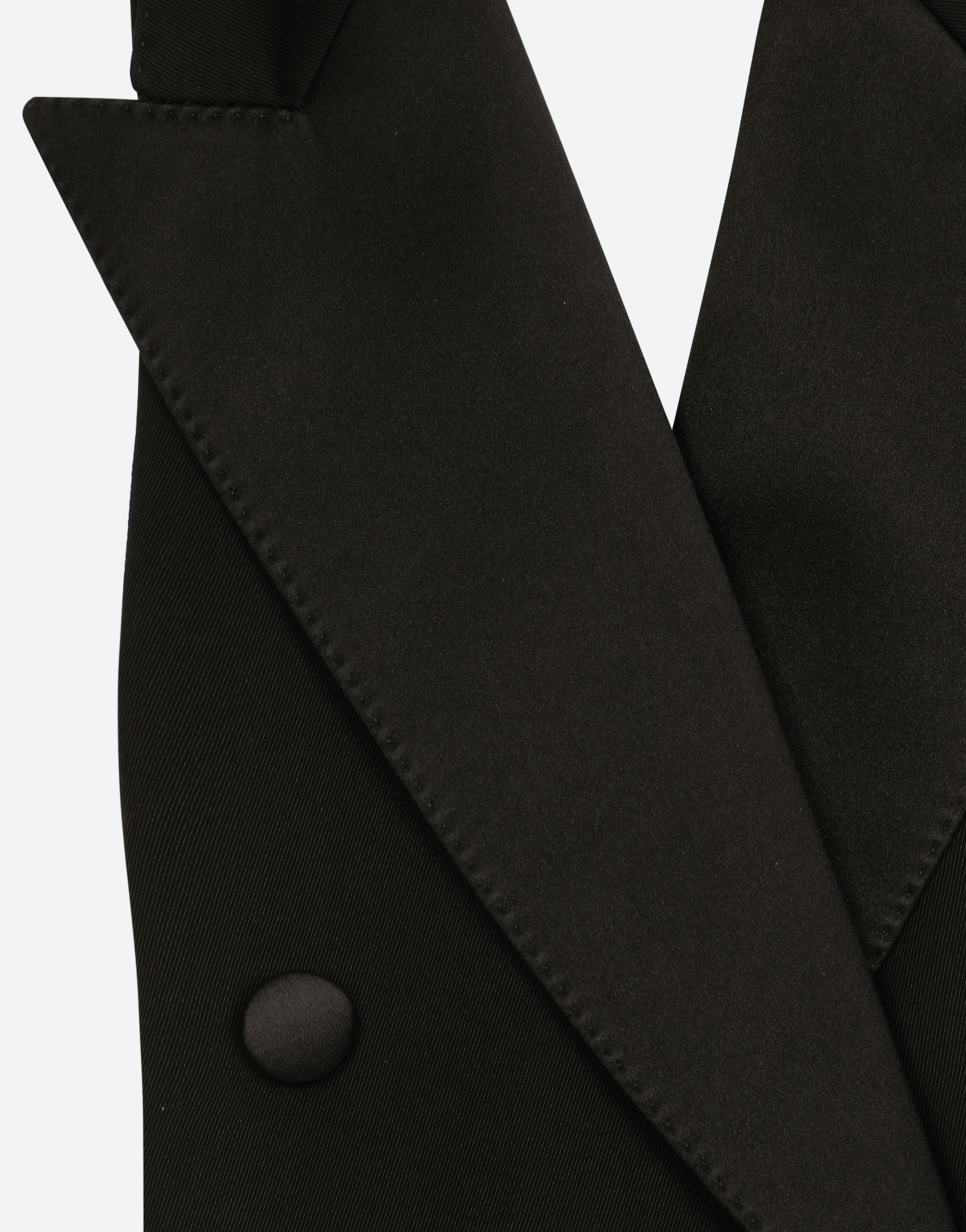 Double-breasted wool gabardine waistcoat