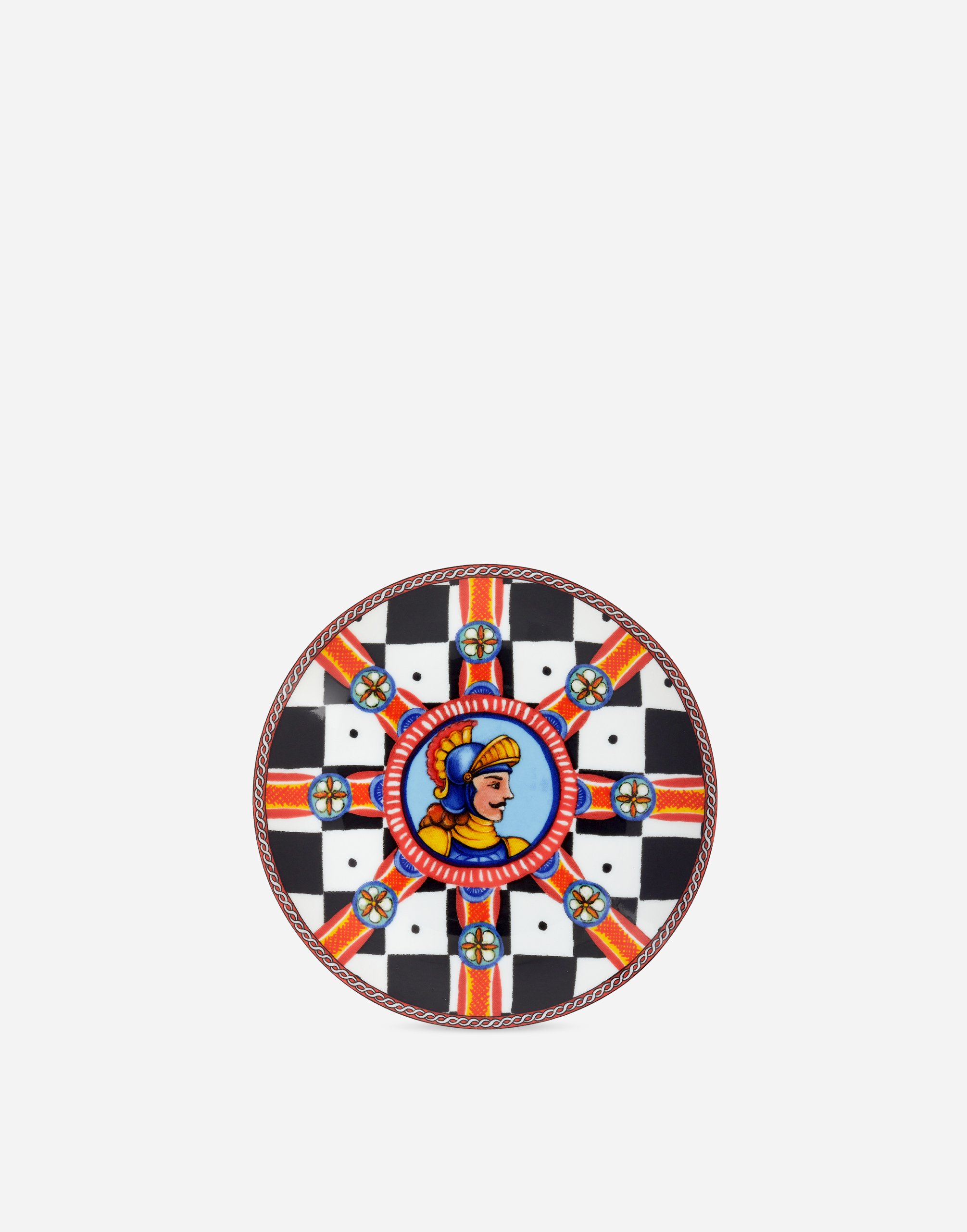 Dolce & Gabbana Set 2 Porcelain Bread Plates In Multicolor