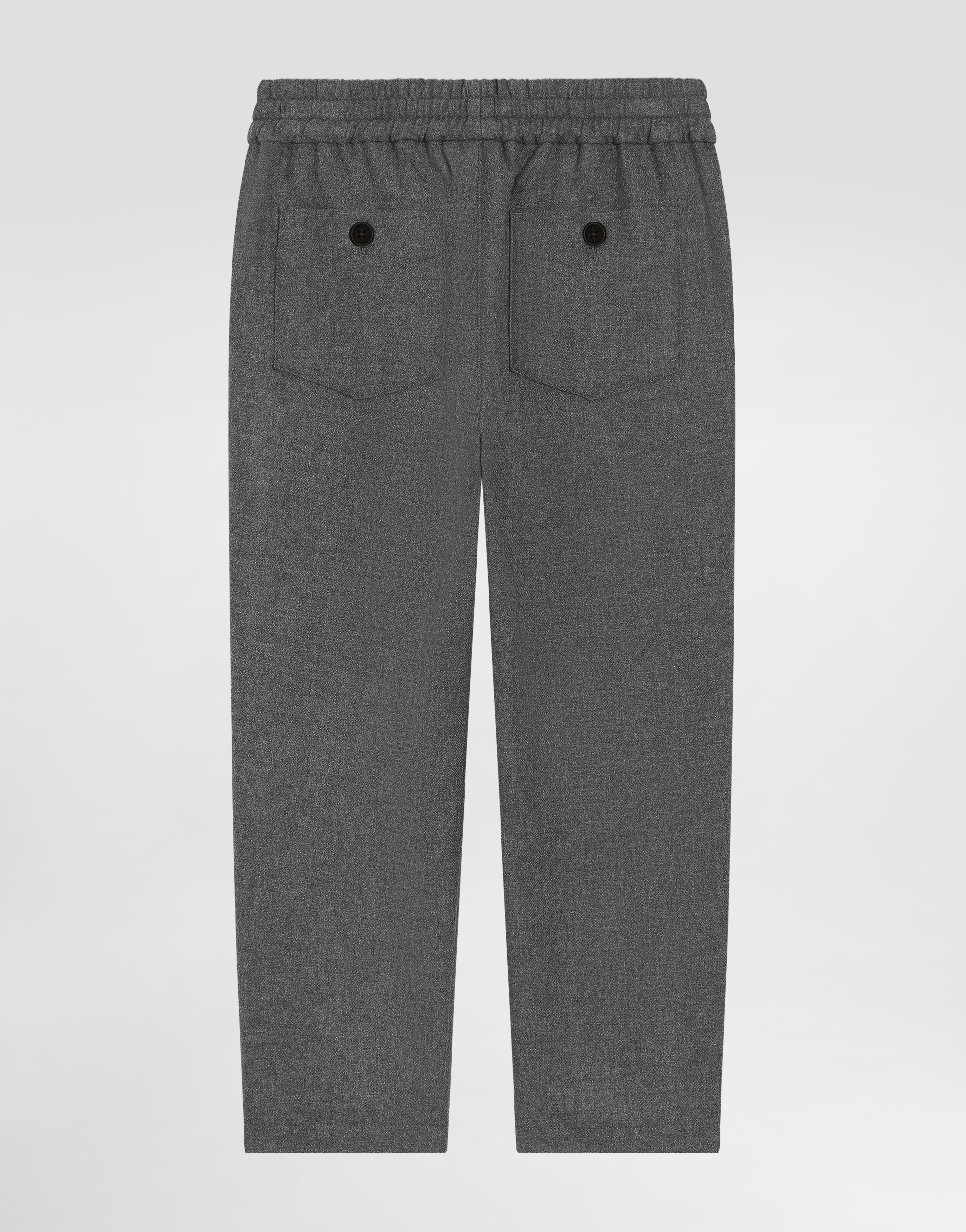 Dolce & Gabbana Melange Wool Mat Trousers In Gray