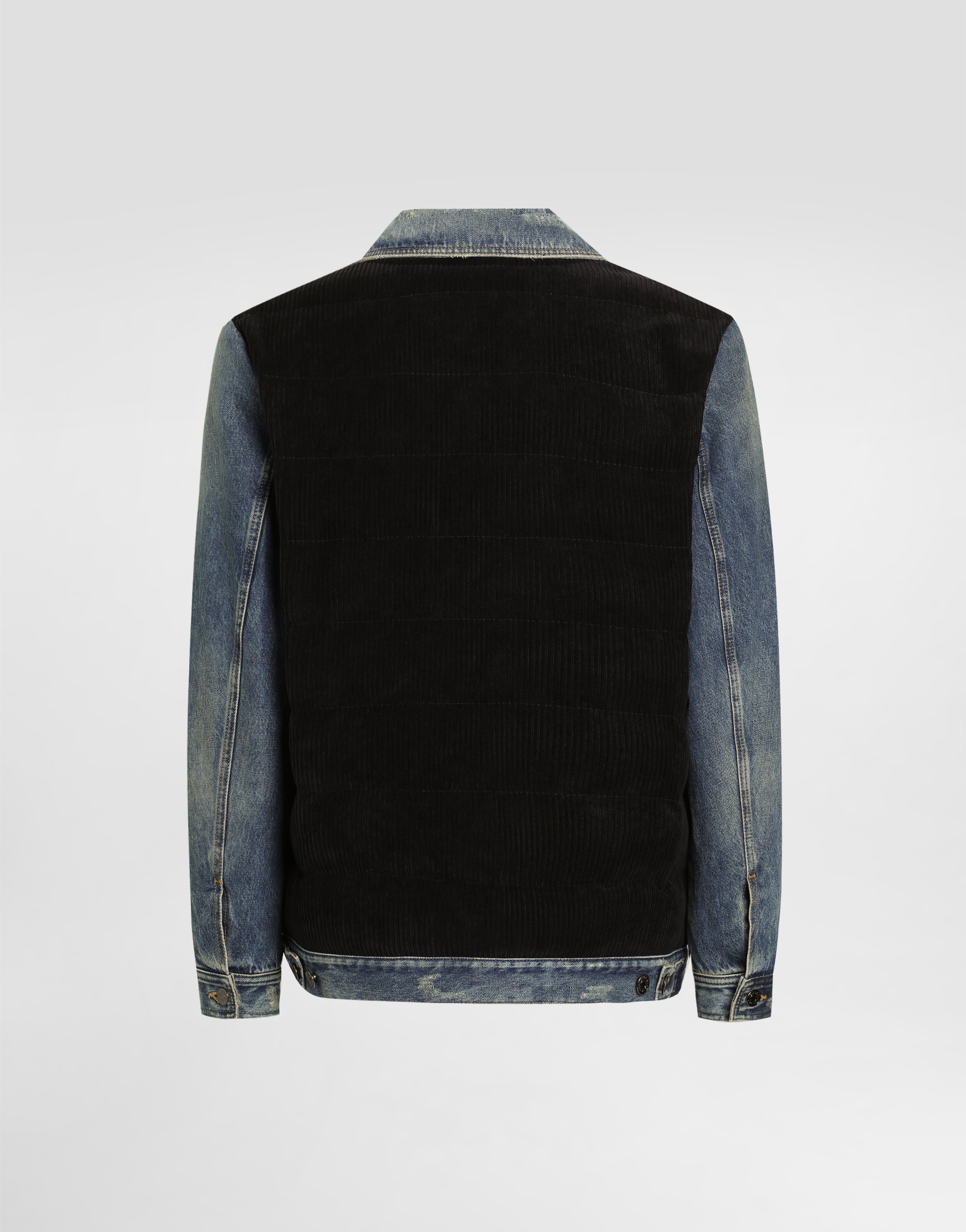 Dolce & Gabbana Blue Cotton Elastan Polyamide Polyester Jacket In Blue