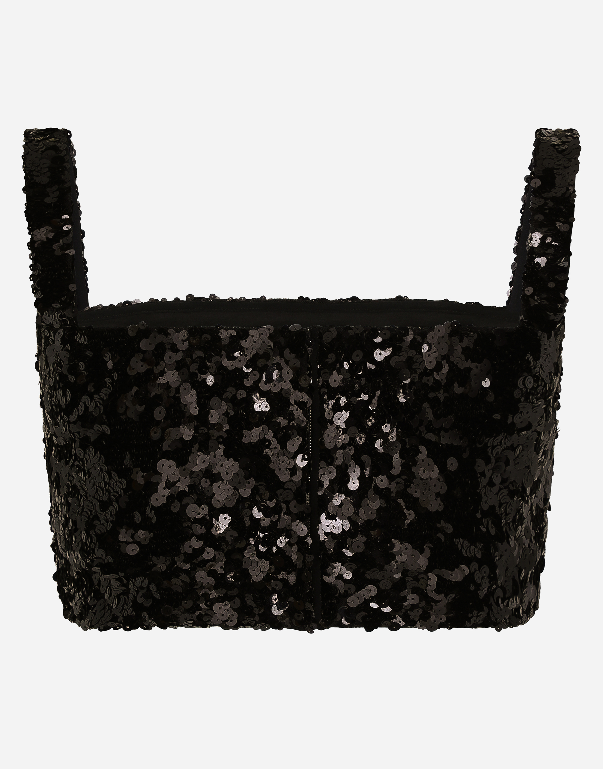 Sequined crop top with straps