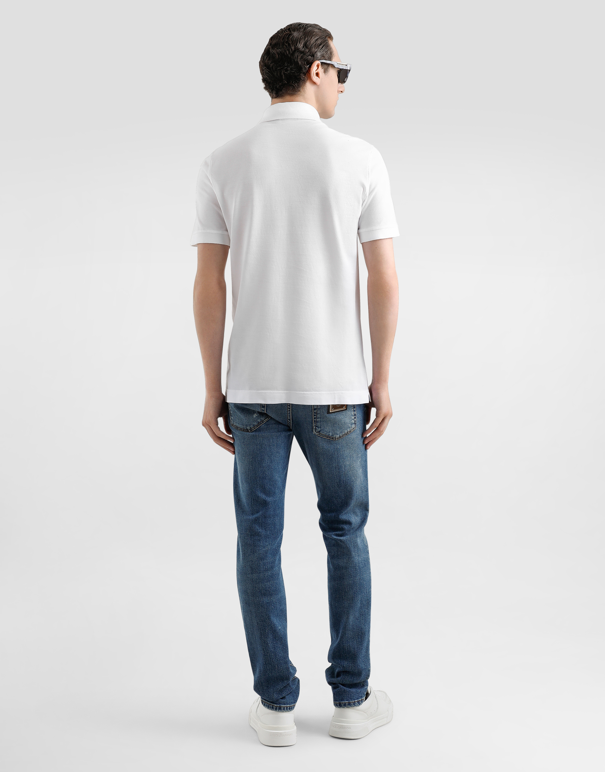 Dolce & Gabbana Cotton Polo-shirt With Branded Tag In White
