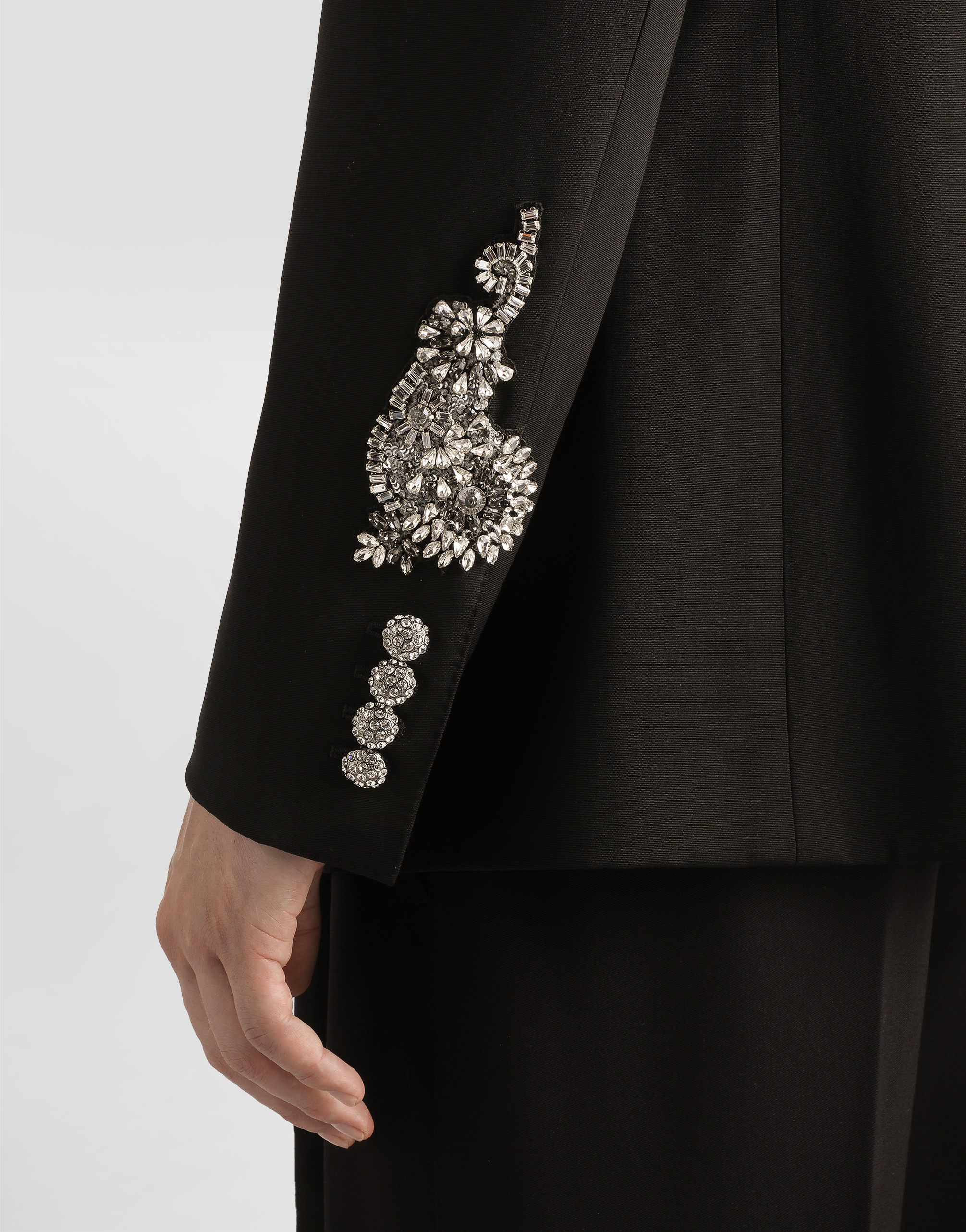 Single-breasted jacket with jewel embellishments