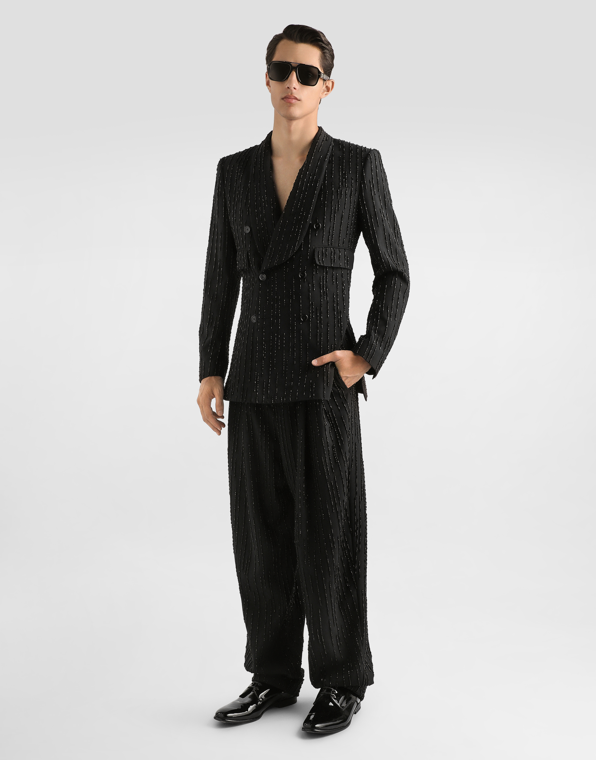  Dolce & Gabbana Double-breasted Sicilia Jacket In Embroidered Virgin Wool - Mann Anzüge Und Blazer Mehrfarbig 50 