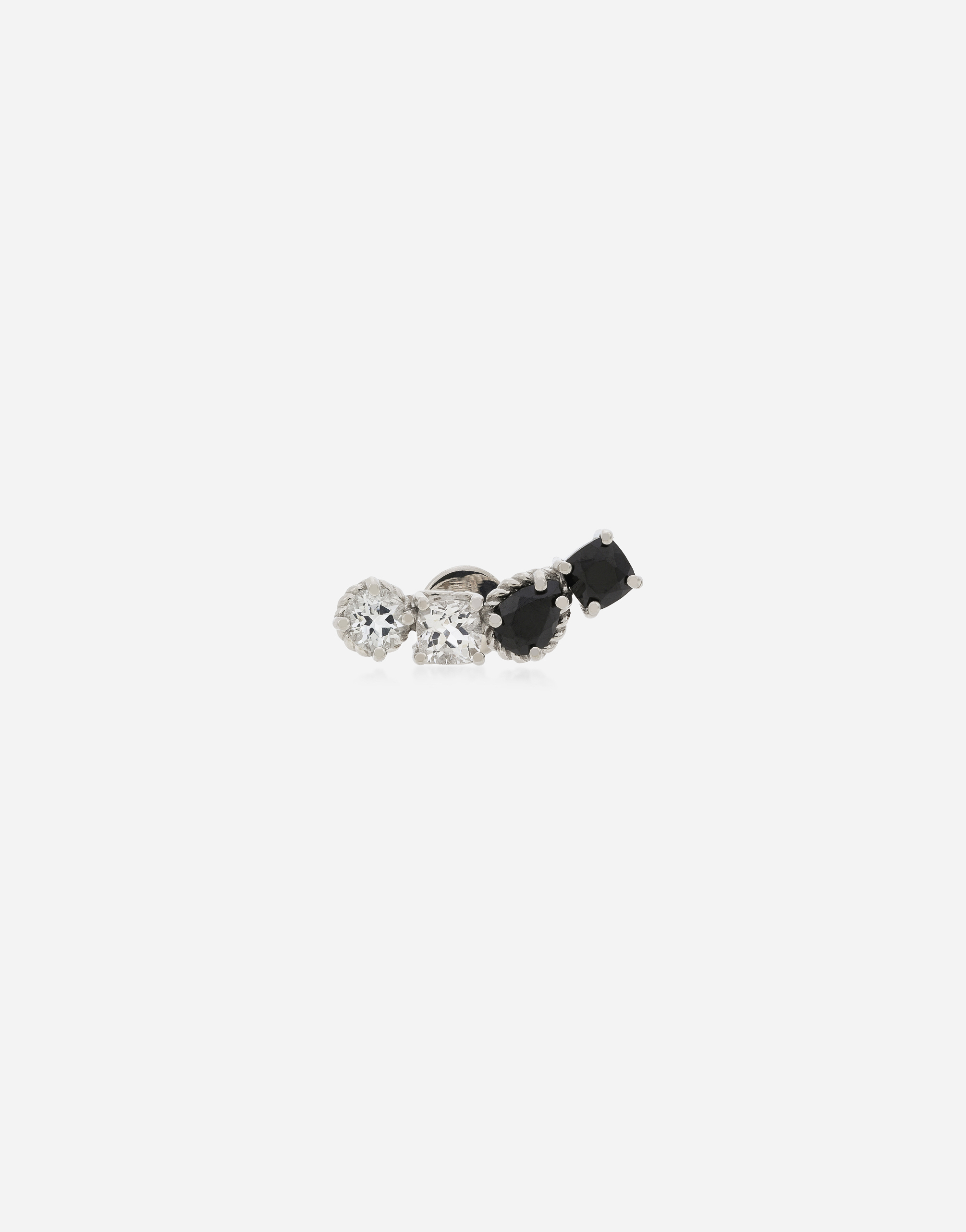 Dolce & Gabbana Single Earring In White Gold 18kt With Colourless Topazes And Black Spinels In ホワイト