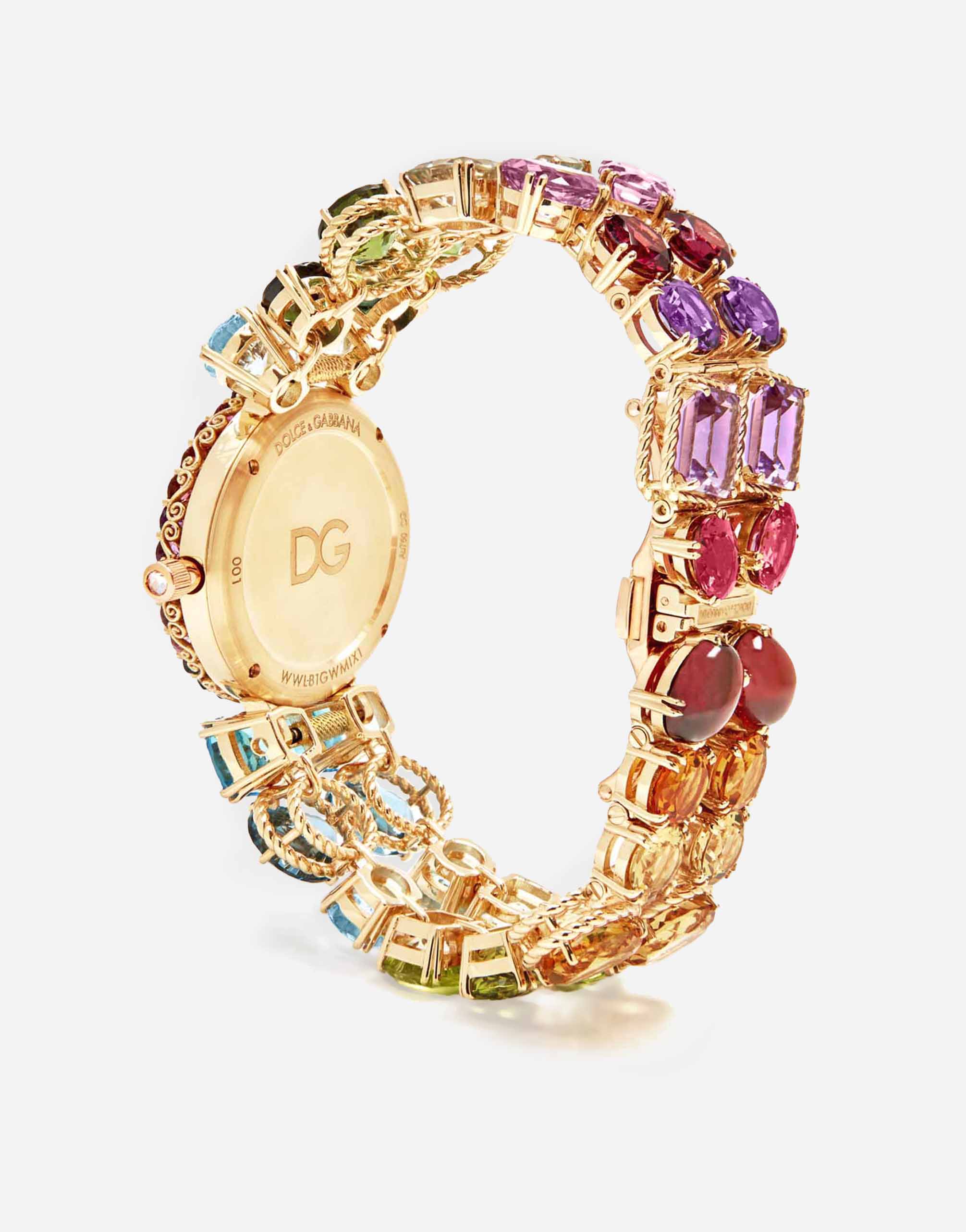  Dolce & Gabbana Rainbow Watch In Yellow Gold And Multi-colored Gemstones - Frau Uhren Gold Gold Onesize 