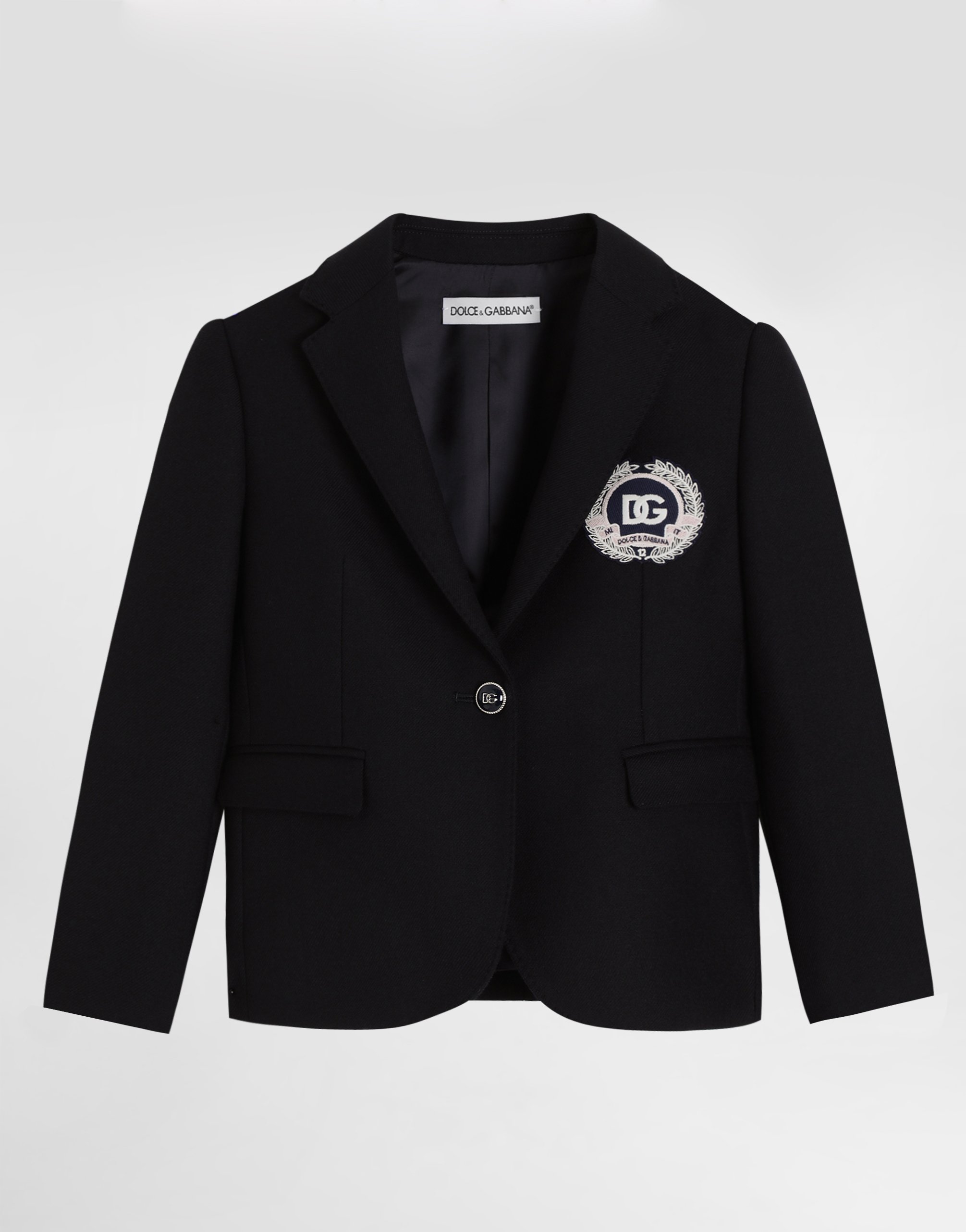 Dolce & Gabbana Single-breasted Jacket In Canvas - Woman Coats And Jackets Blue 10 Years