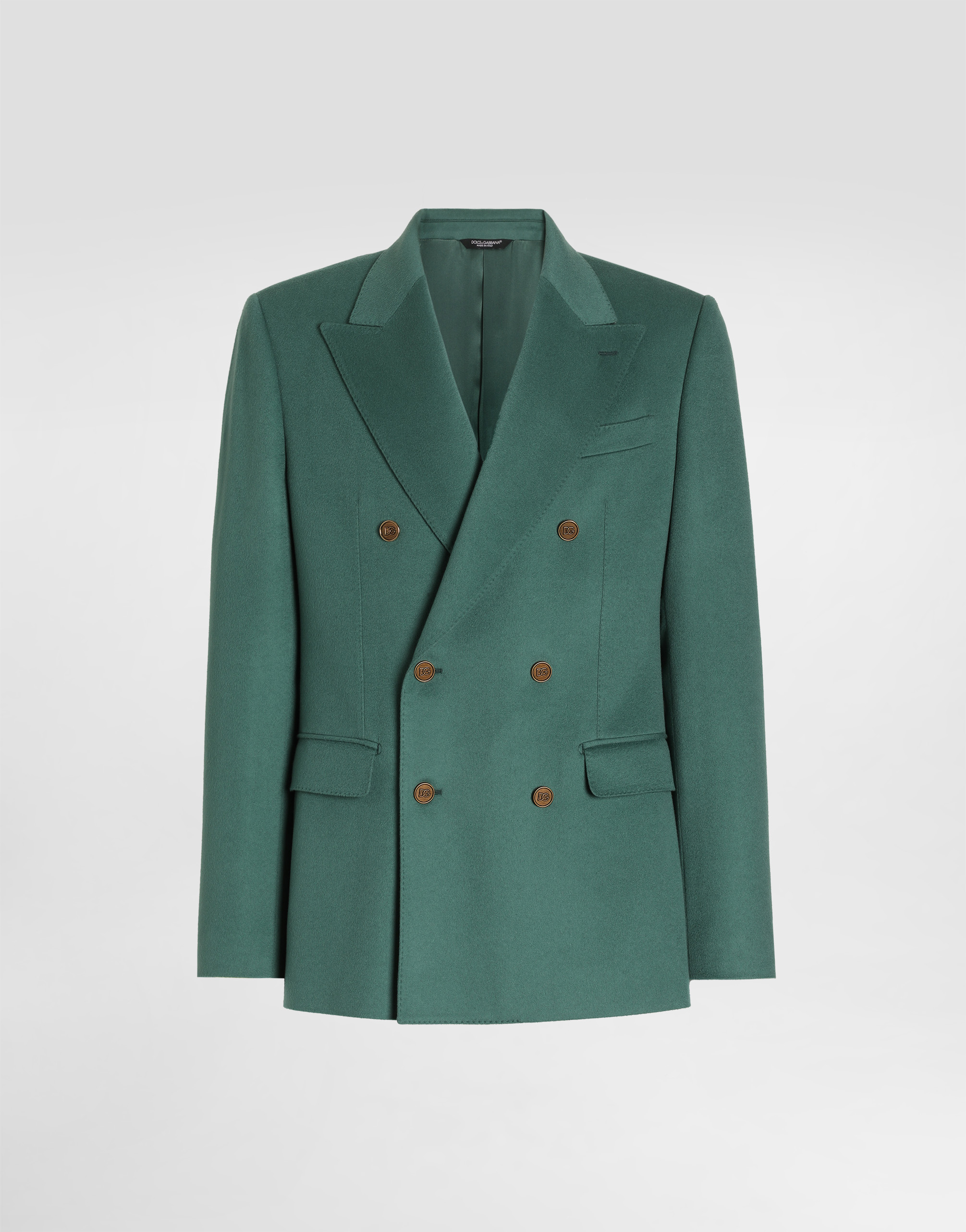 Sicilia light double-breasted cashmere jacket in Green for Men