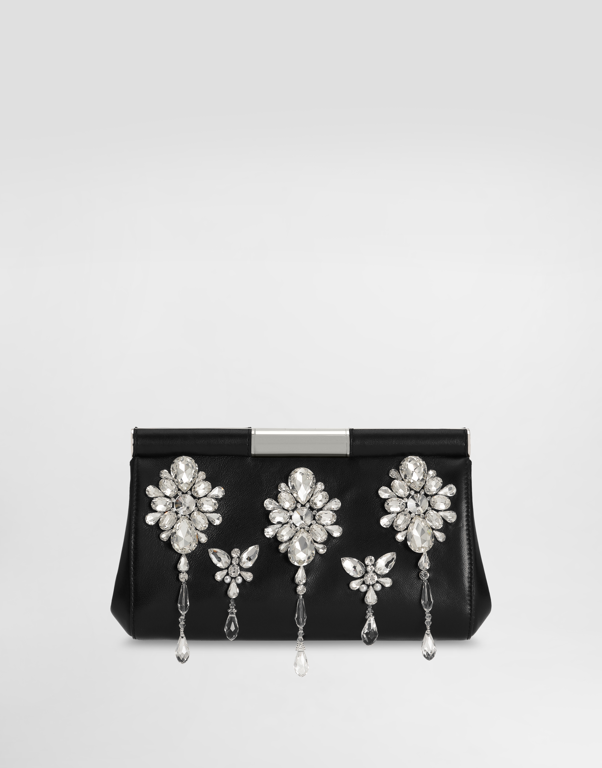Dolce & Gabbana Crystal Embroidered Marlene Handbag In Black