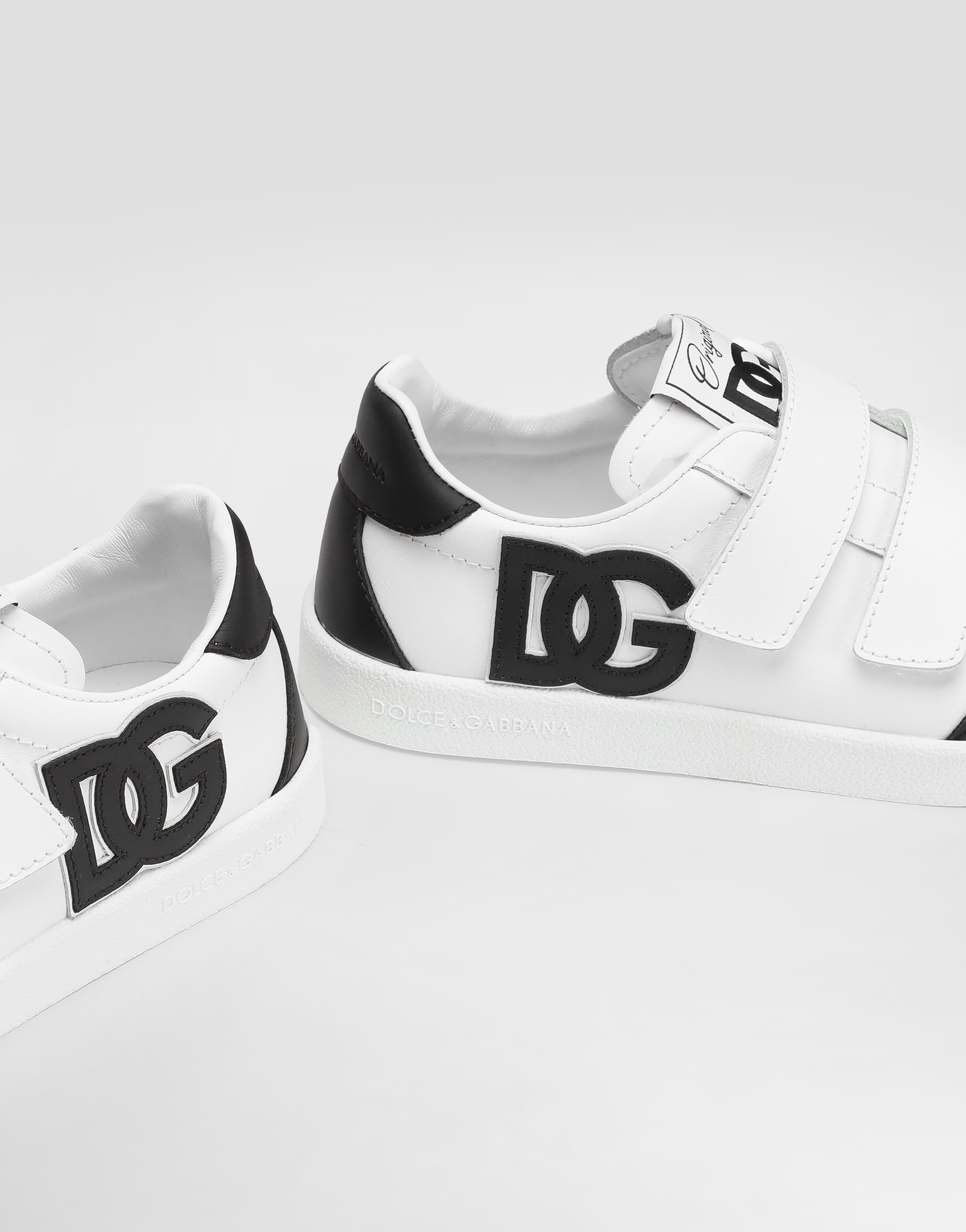 Dolce & Gabbana Dg Original Calfskin Low-top Sneakers With Dg Logo In Multi