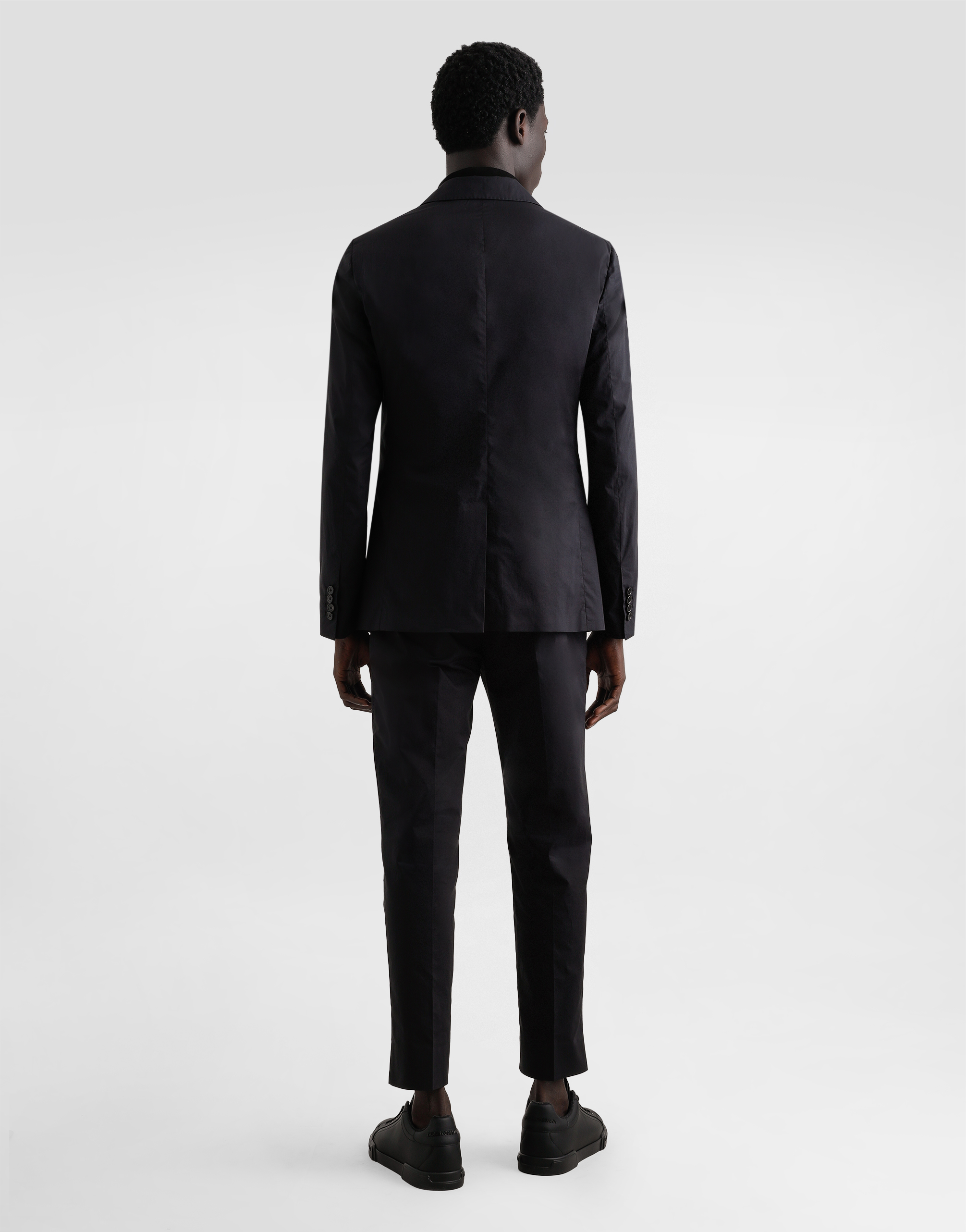 Dolce & Gabbana Cotton Polo-shirt With Logo Tag In Nero