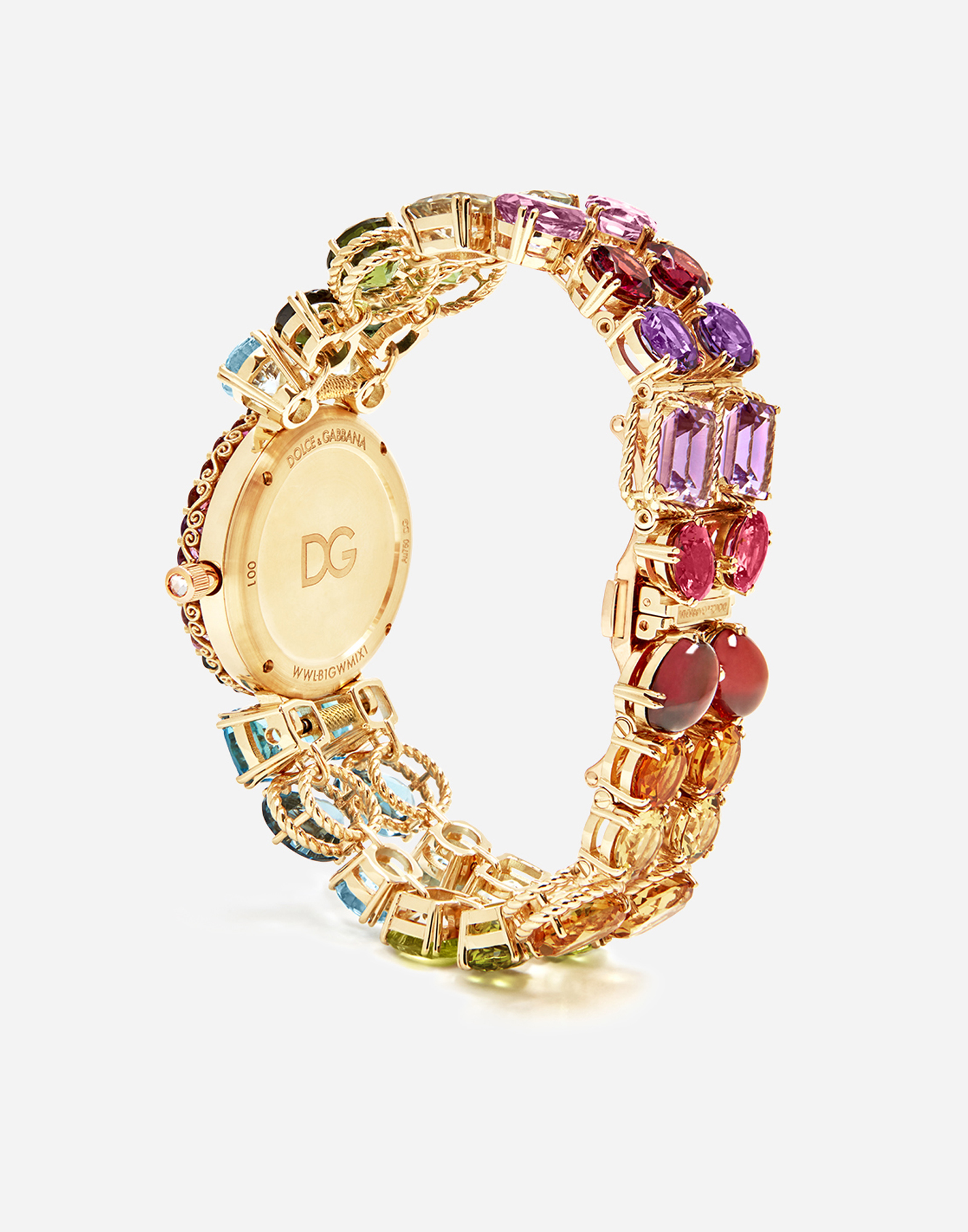 Shop Dolce & Gabbana Watch With Multi-colored Gems In Gold