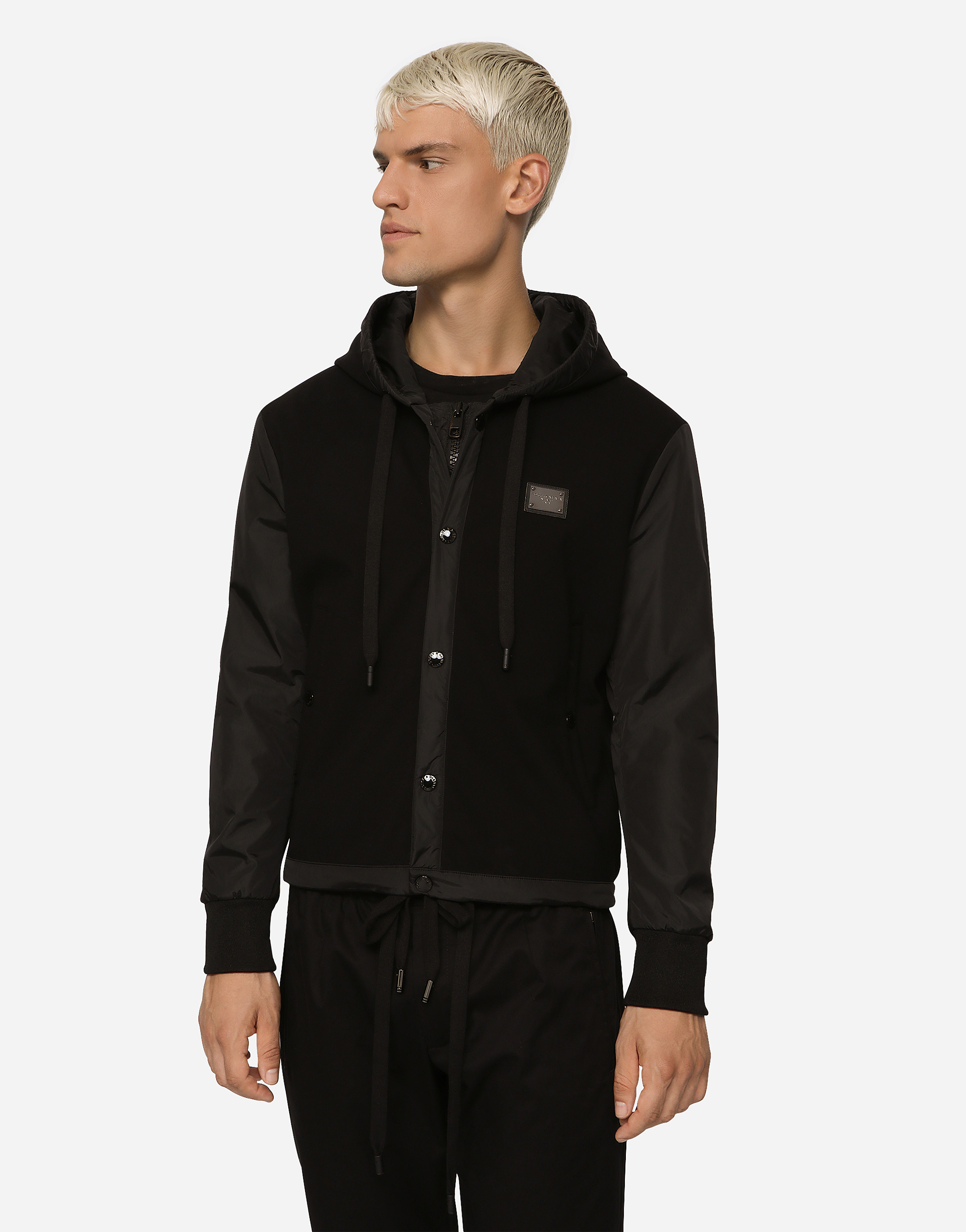 DOLCE & GABBANA STRETCH JERSEY JACKET WITH BRANDED TAG