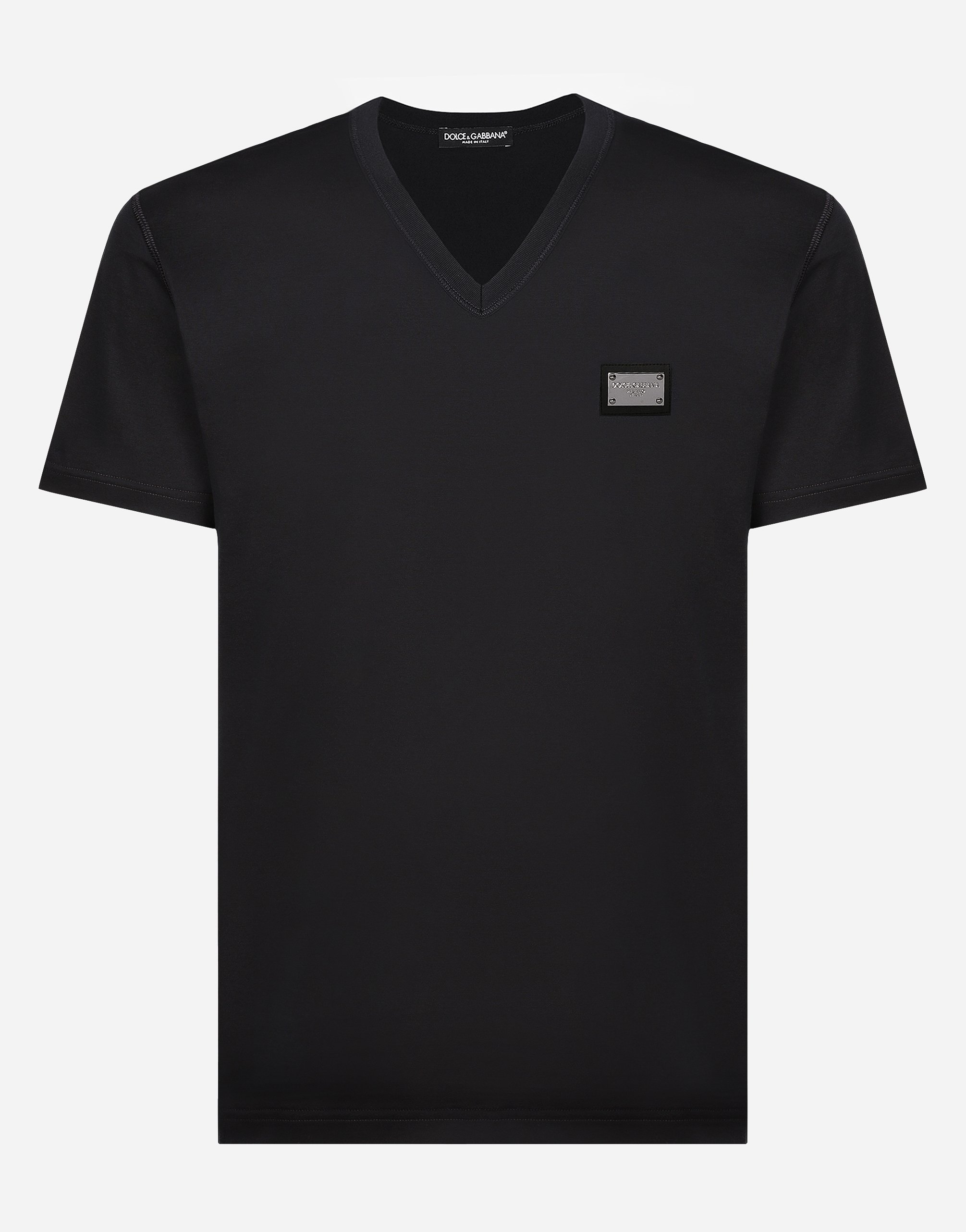 Dolce & Gabbana GREY V-NECK T-SHIRT Vネック Tシャツ ロゴ White V-neck T-shirt Dolce & Gabbana - Vitkac AS