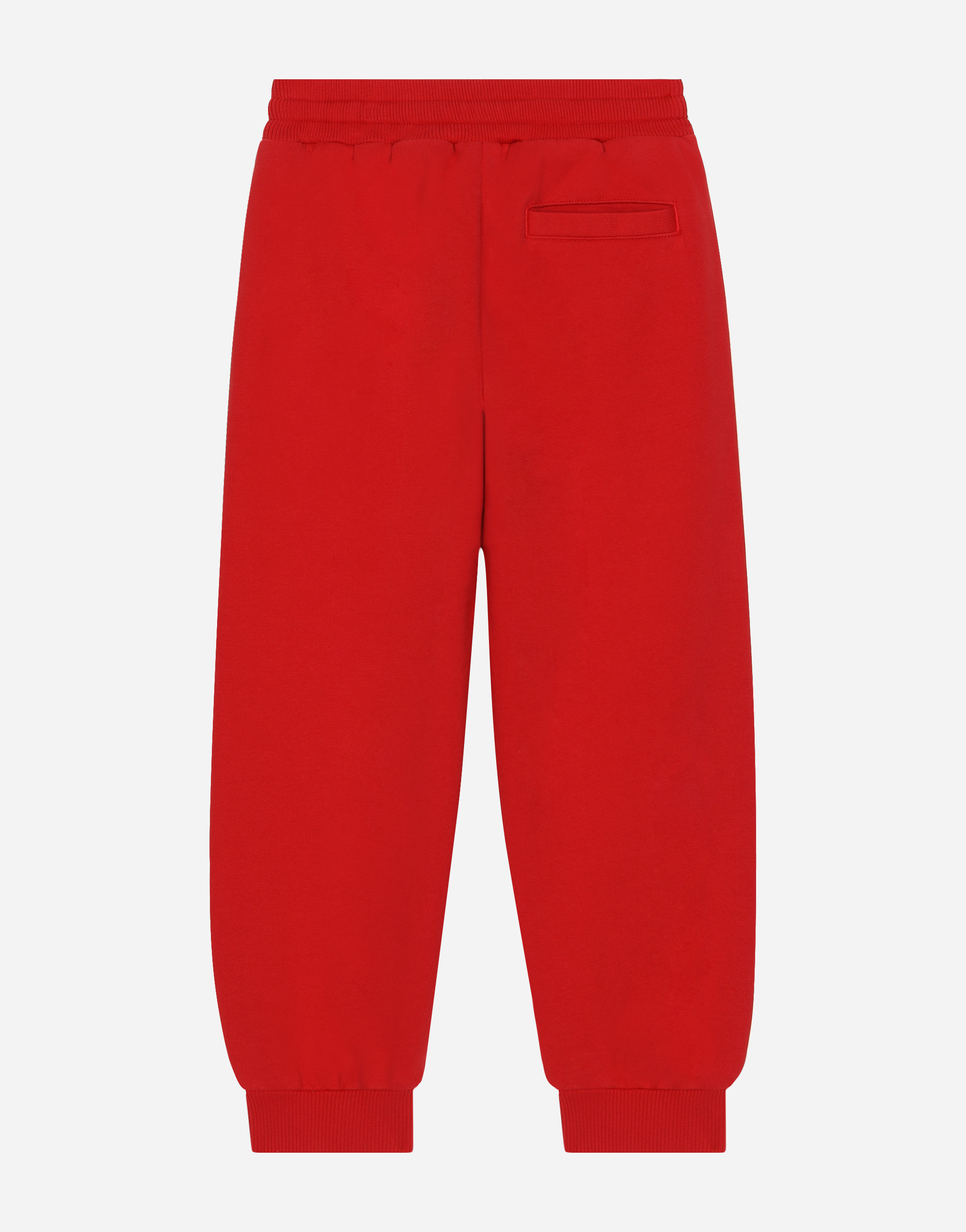 Shop Dolce & Gabbana Jersey Jogging Pants With Logo Print In Red