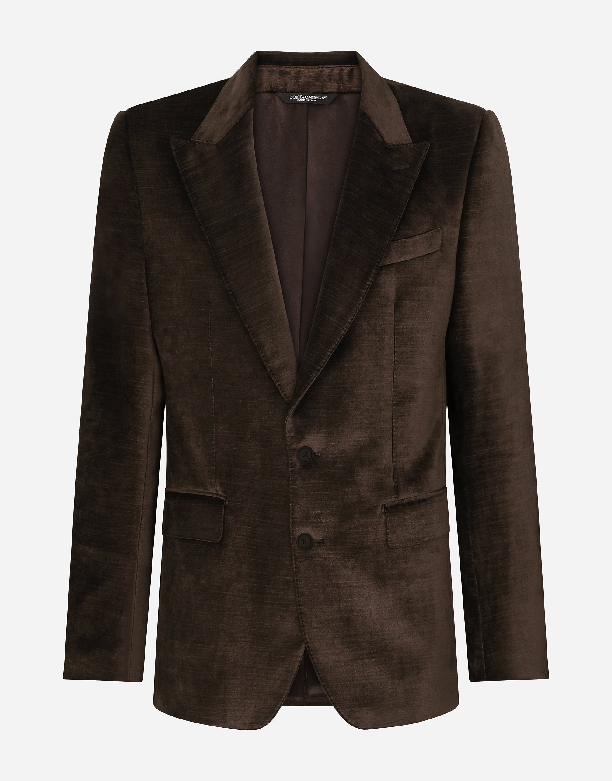 Velvet Sicilia-fit suit in Brown for Men | Dolce&Gabbana®