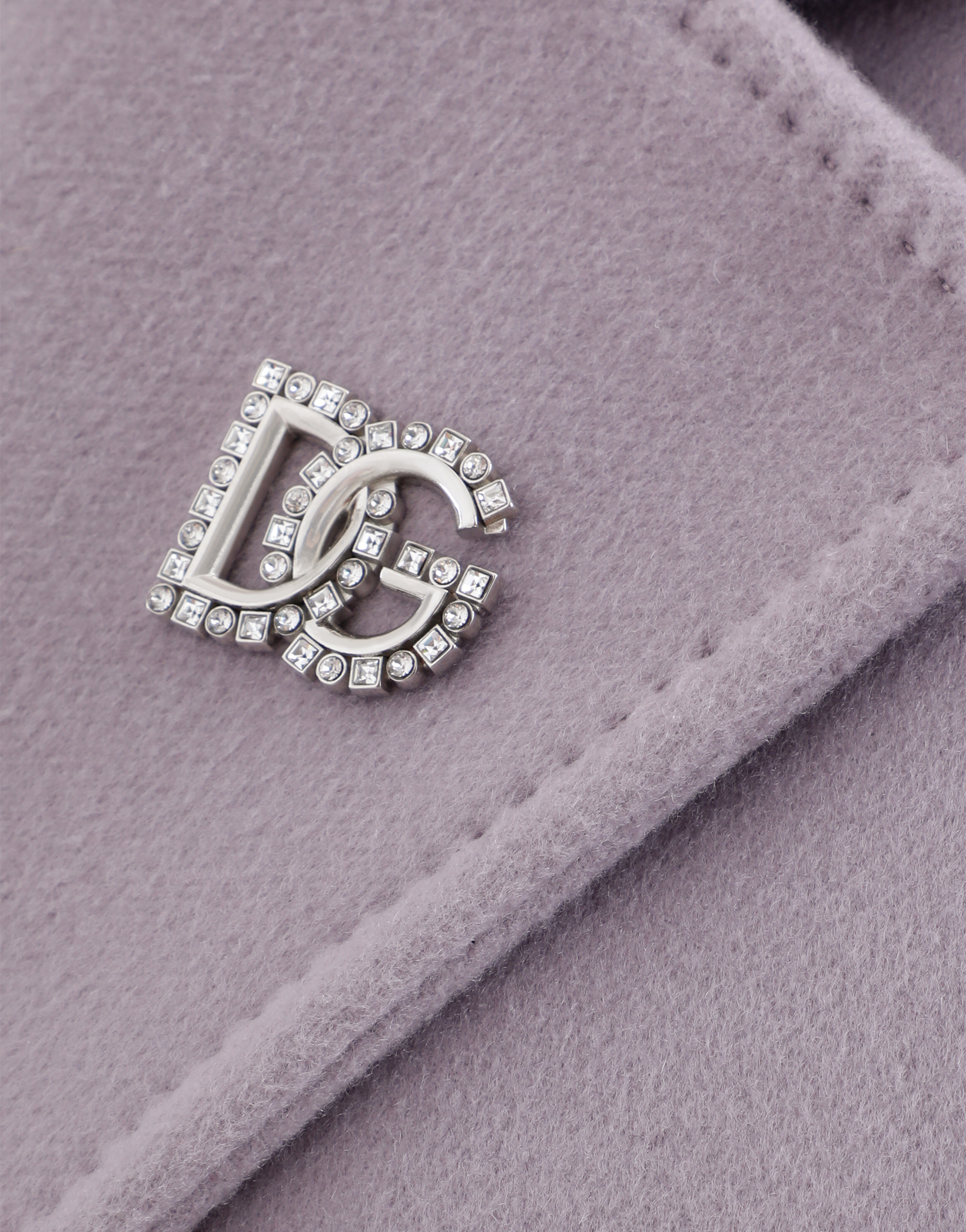 Dolce & Gabbana Rhinestone-detailed Dg Logo Pin Brooch In シルバー