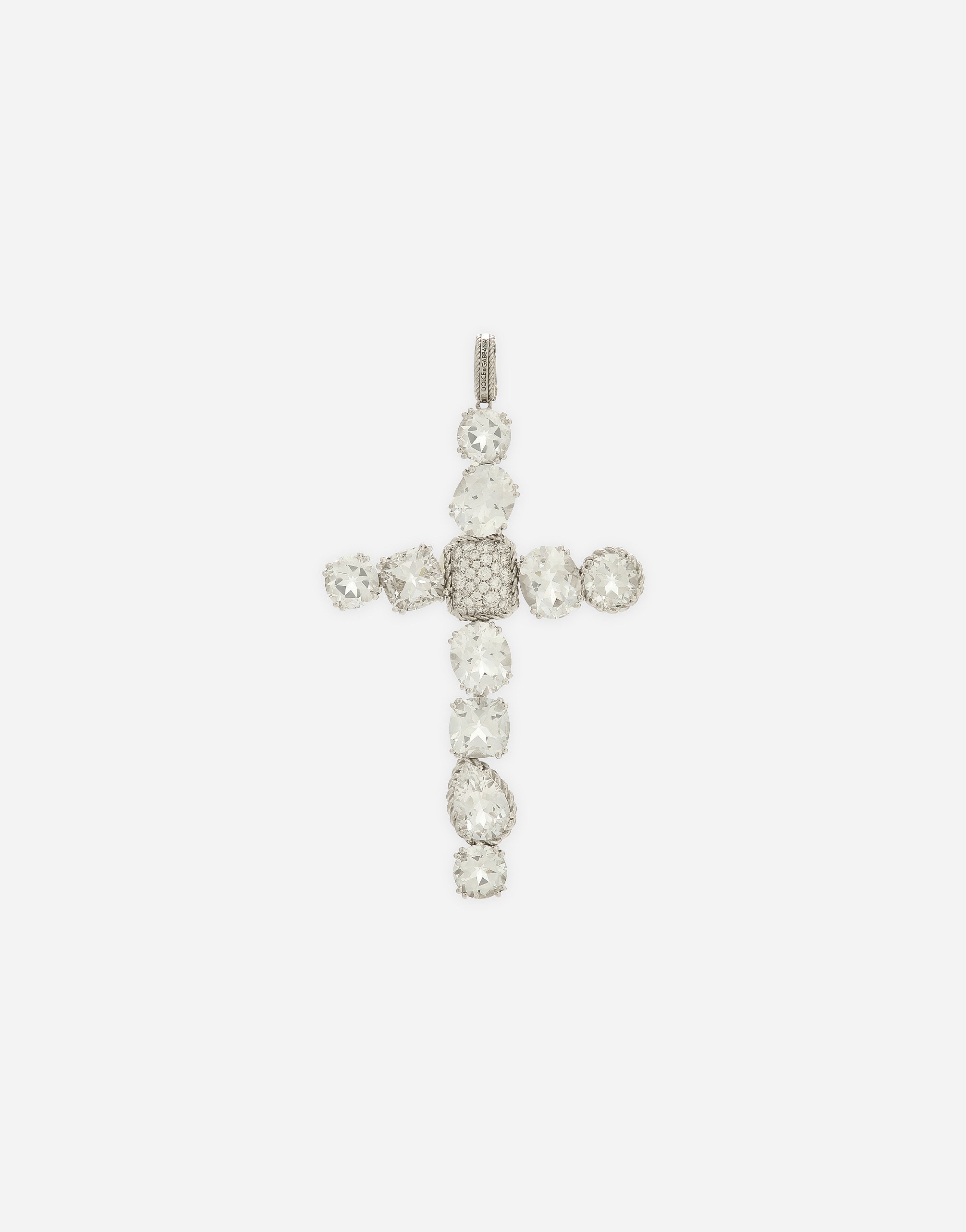 Dolce & Gabbana Anna Charm In White Gold 18kt And Colorless Topazes - Woman Charms White Onesize