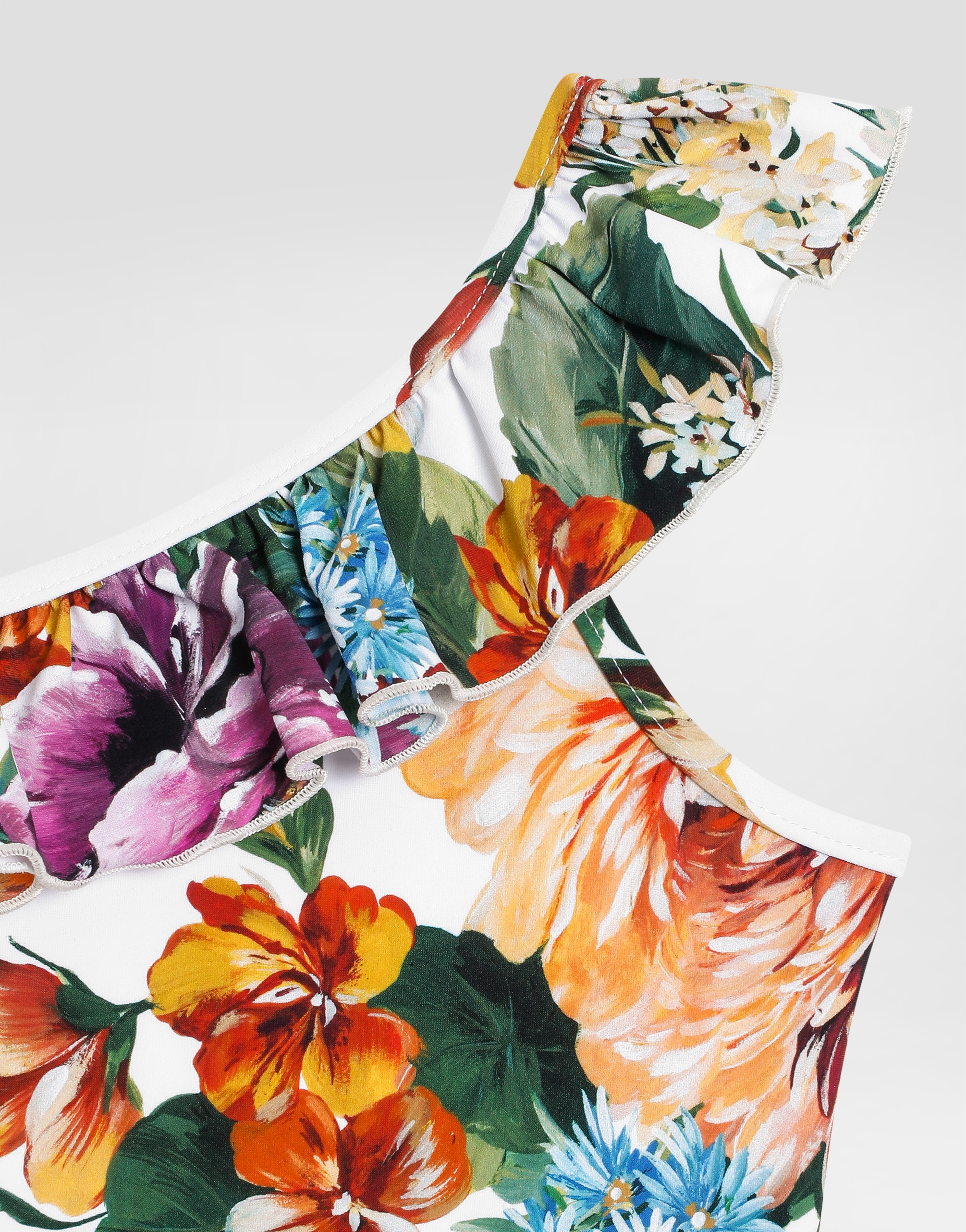 Dolce & Gabbana Flower-print One-piece Swimsuit In Multi