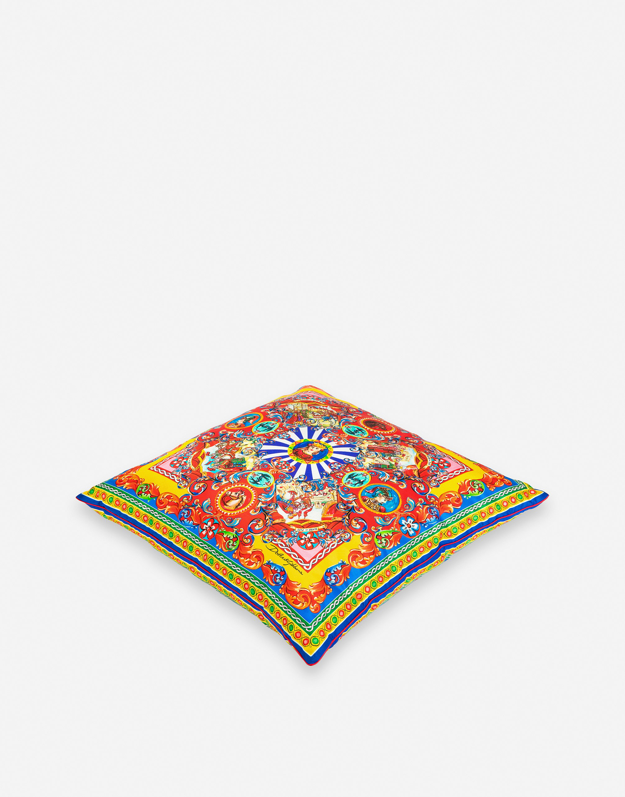 Shop Dolce & Gabbana Silk Twill Cushion Medium In Multicolor
